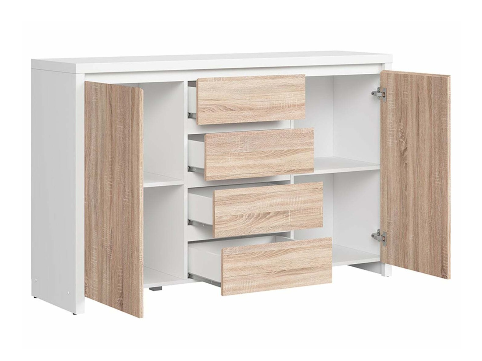 Chest of drawers Nolroma 103 (White + Sonoma oak)
