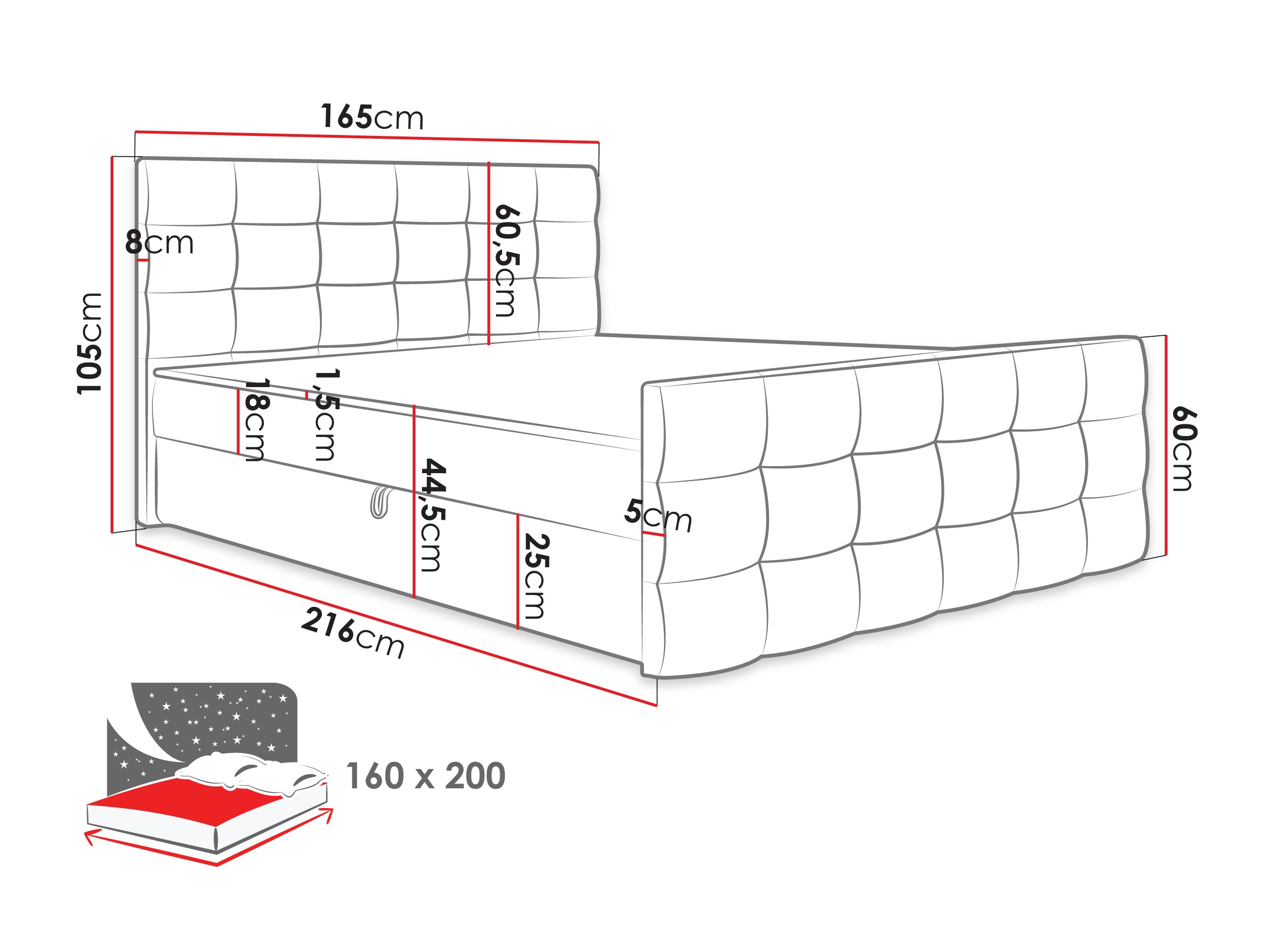 Continental bed Memphis 100 (Rico 03)