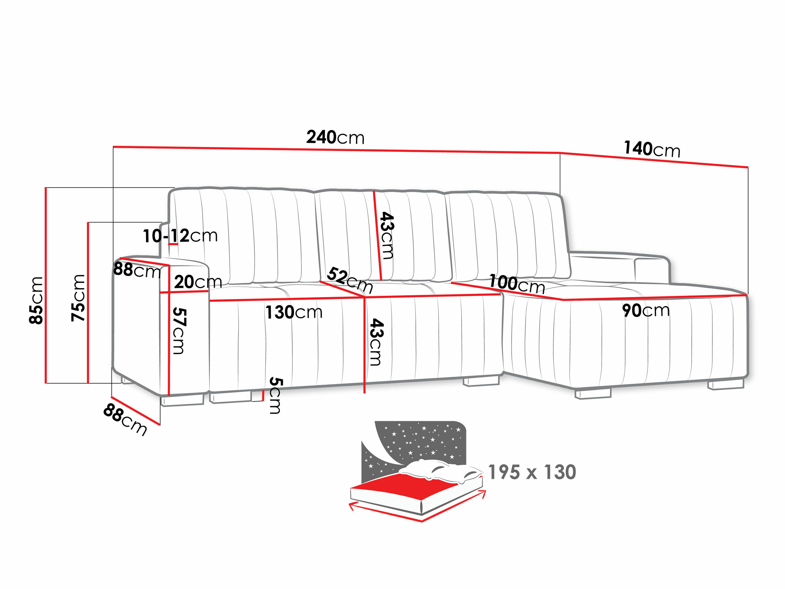 Corner sofa Columbus 154 (Manila 05)