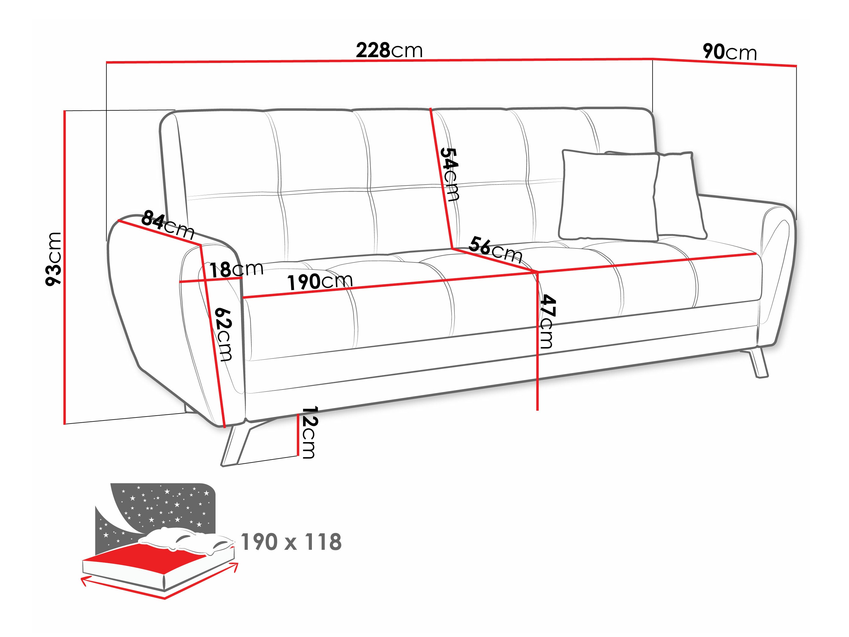 Sofa bed Columbus 156 (Prima 13 + Crown 17)
