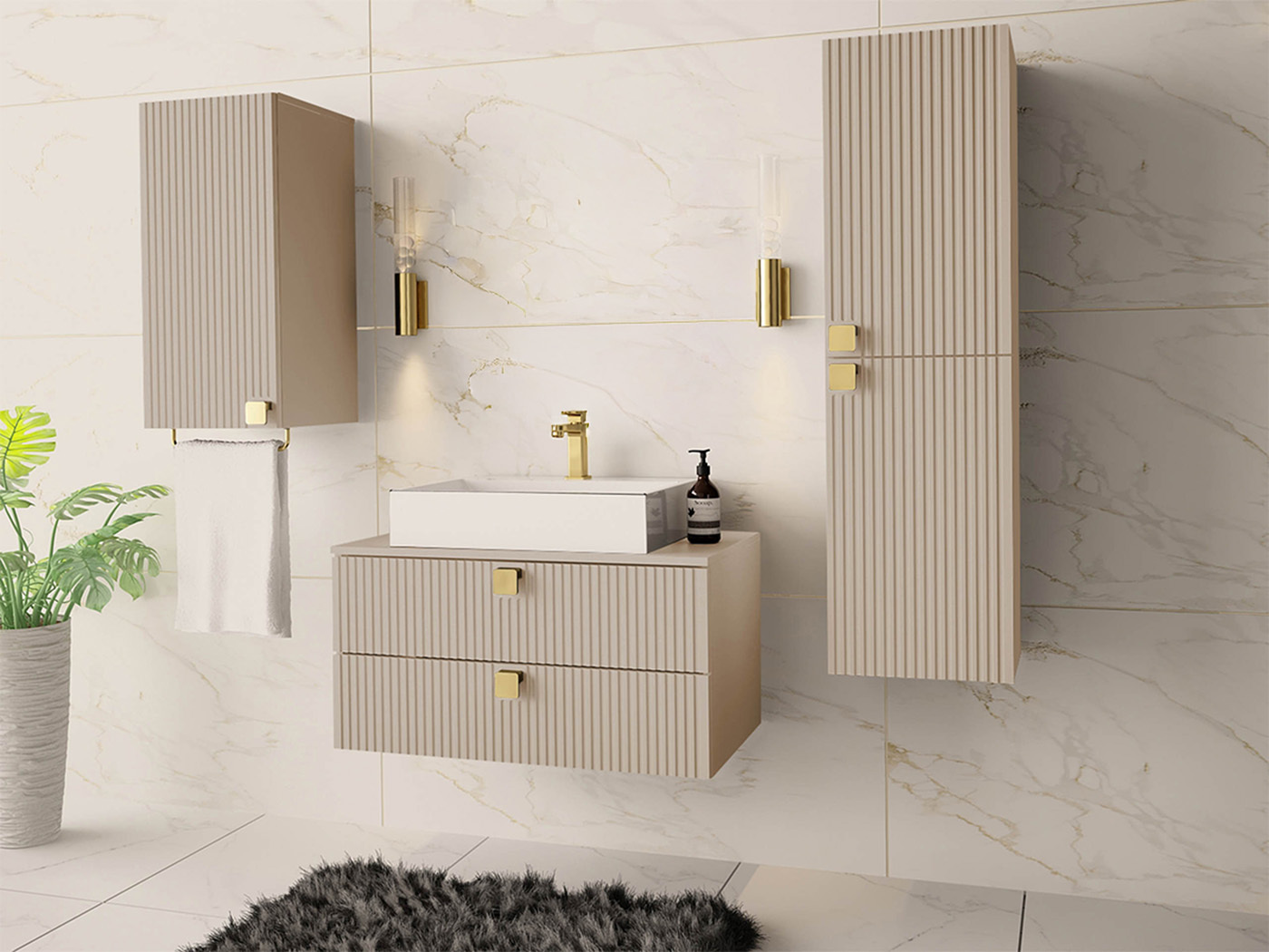 Bathroom set Panium II (Light brown)