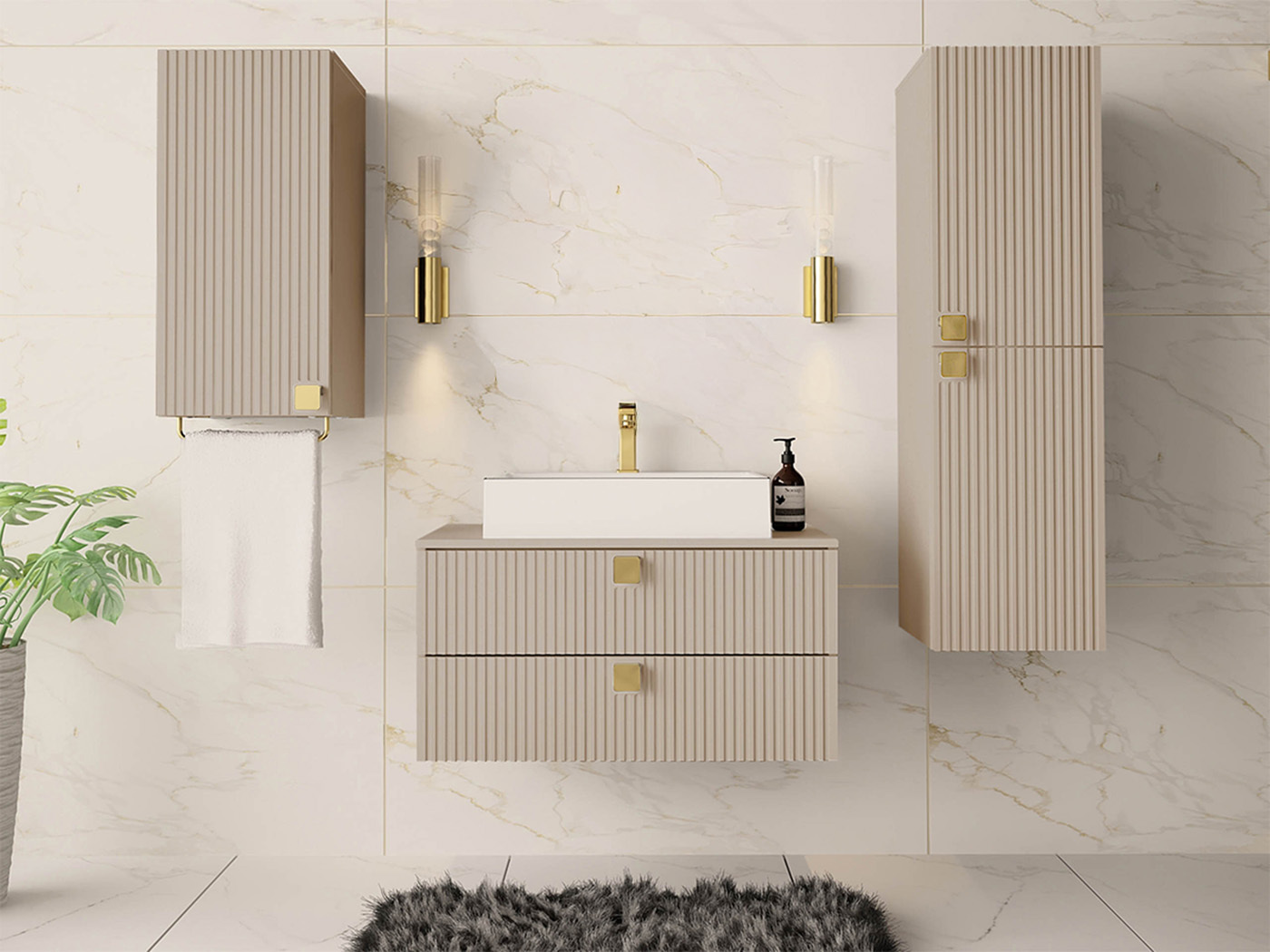 Bathroom set Panium II (Light brown)