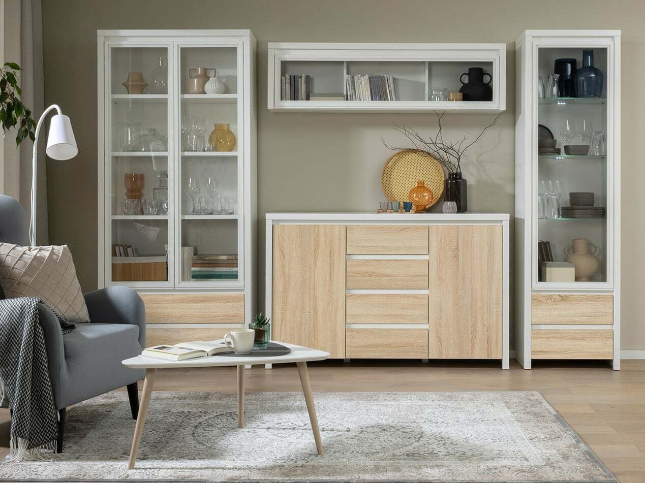 Bookcase Nolroma 113 (White + Sonoma oak)