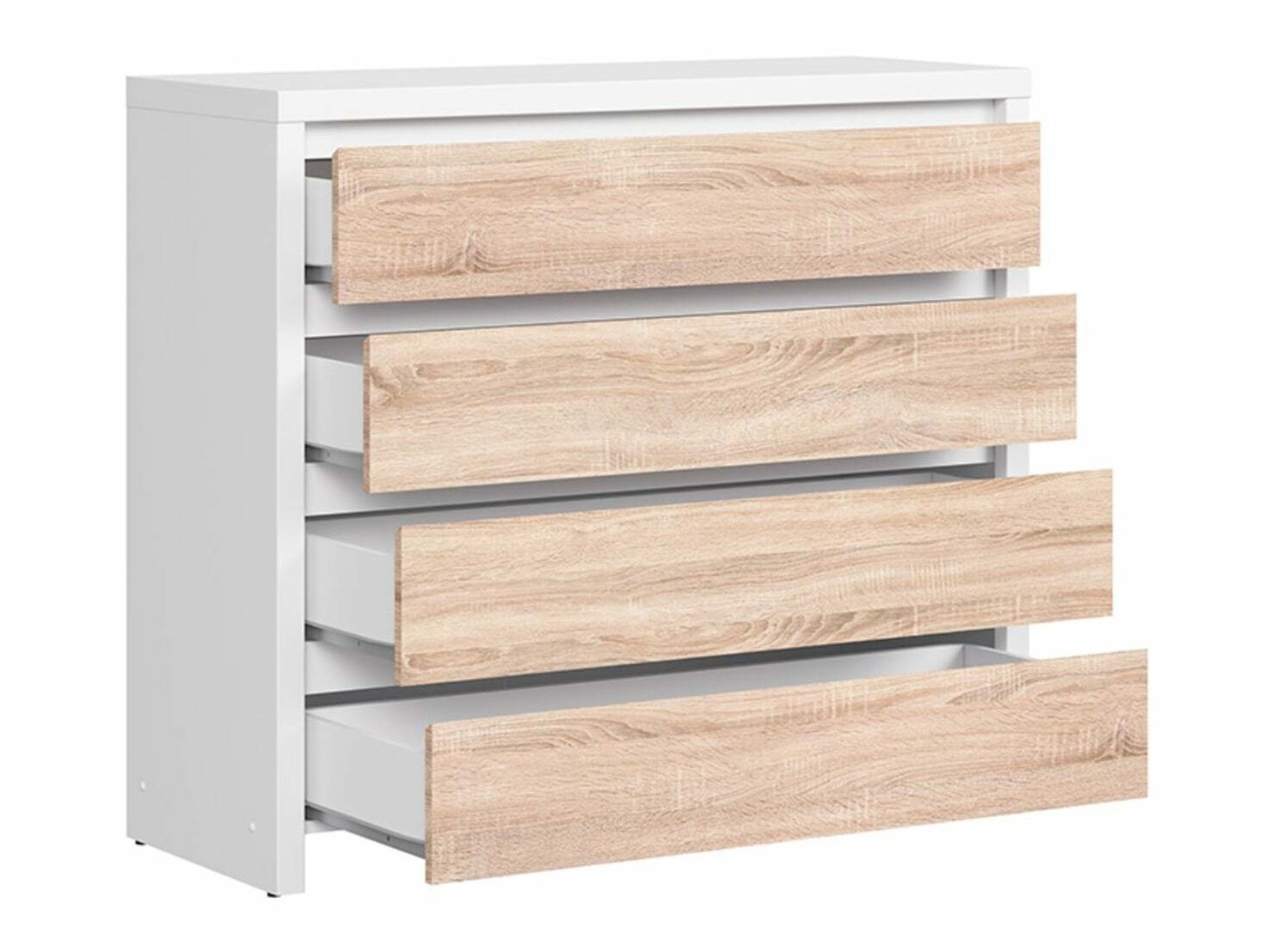 Chest of drawers Nolroma 105 (White + Sonoma oak)