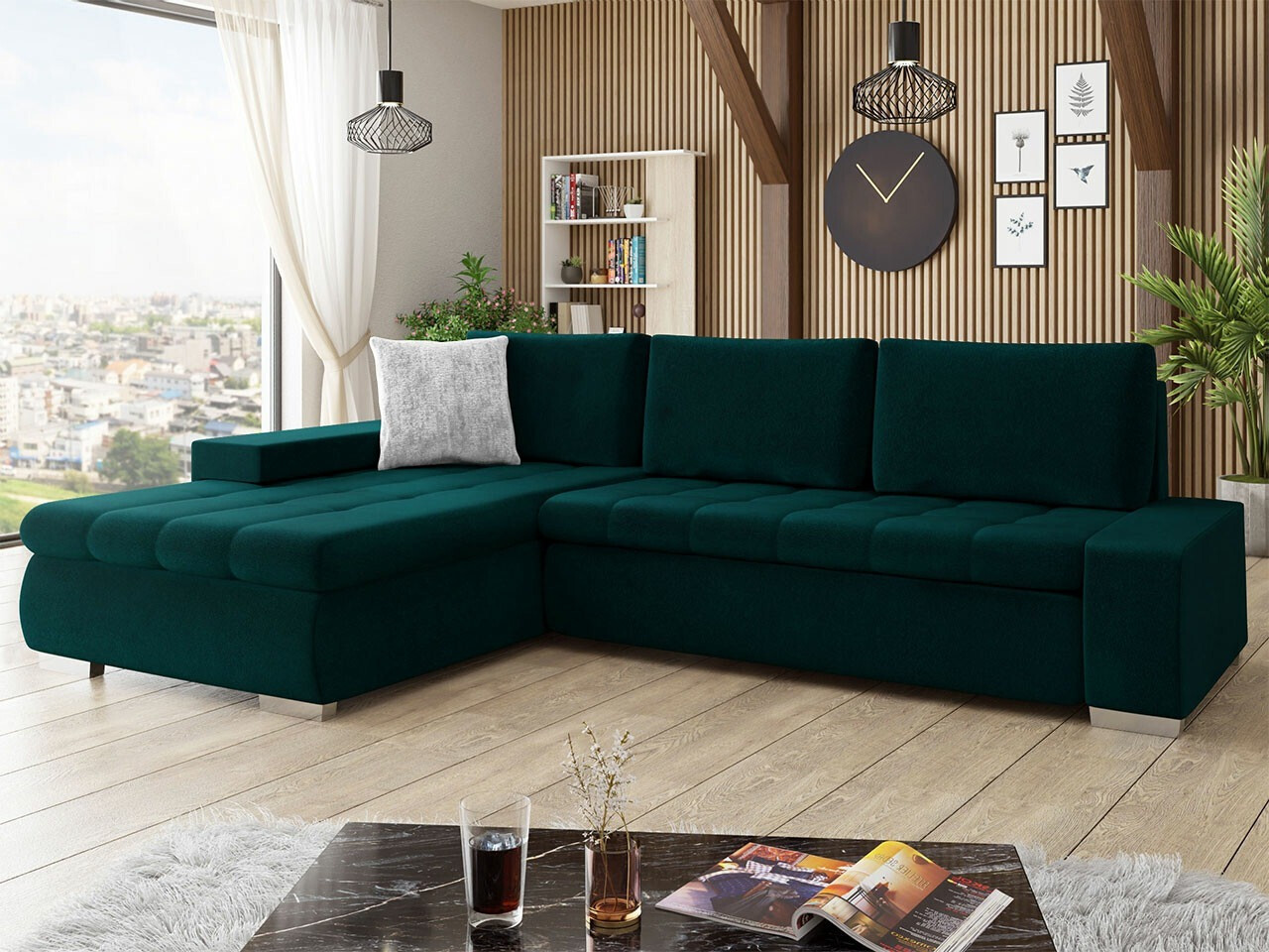 Corner sofa Comfivo 147 (Venus Velvet 2911 + Miu 2059)