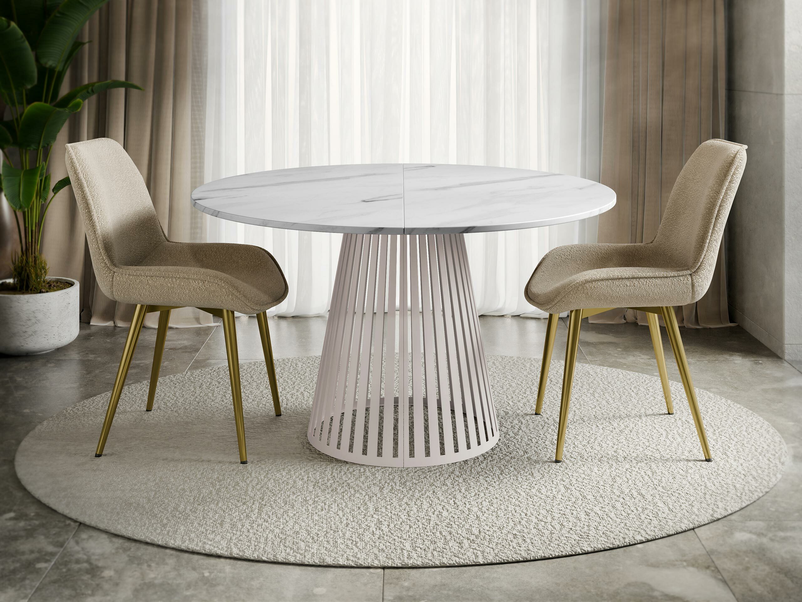 Table Prudentia (White marble + Cashmere)
