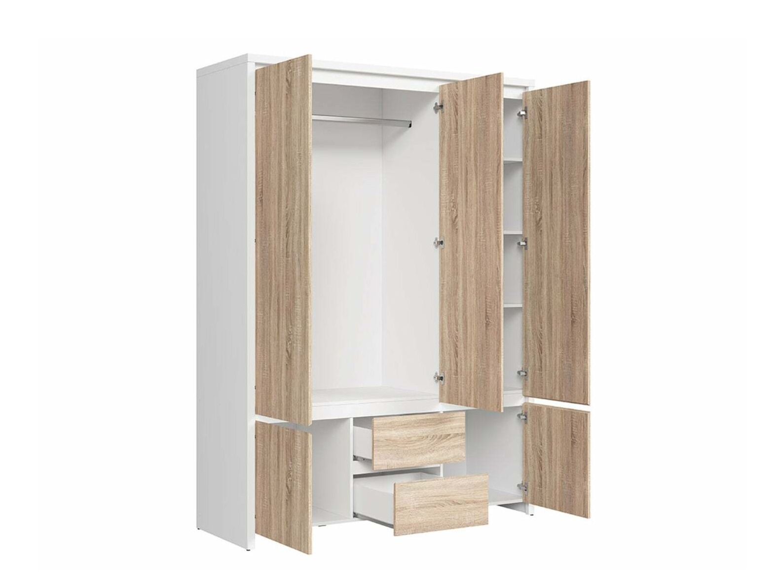Wardrobe Nolroma 118 (White + Sonoma oak)