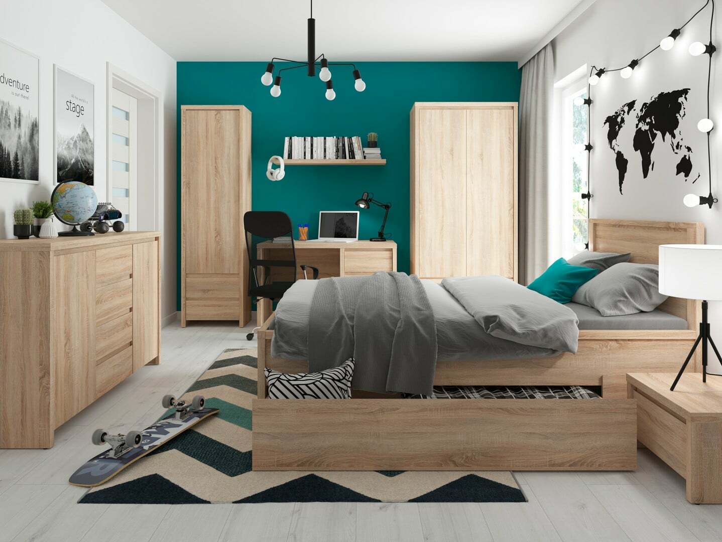 Bed Nolroma 129 (Sonoma oak)
