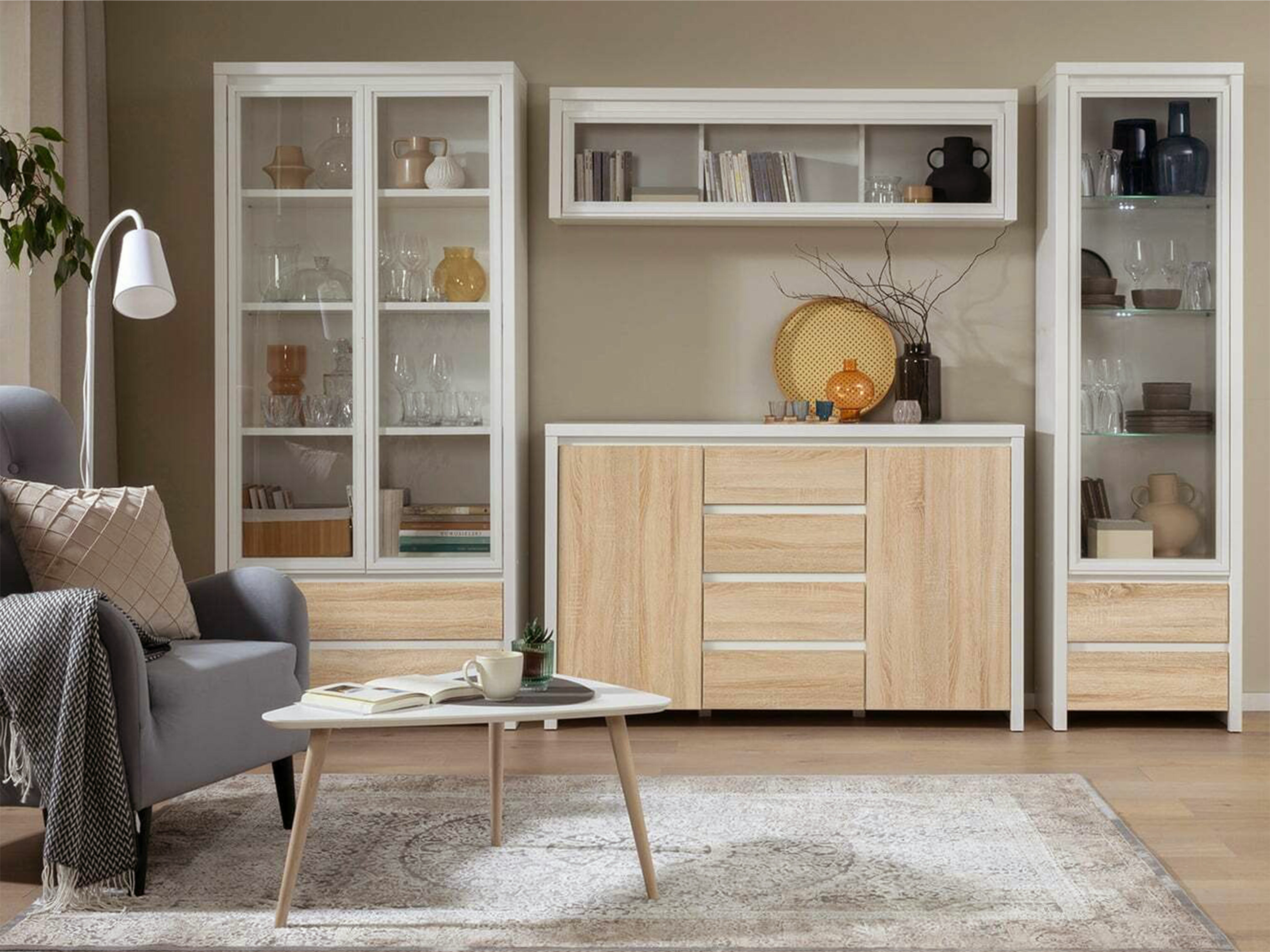 Chest of drawers Nolroma 103 (White + Sonoma oak)