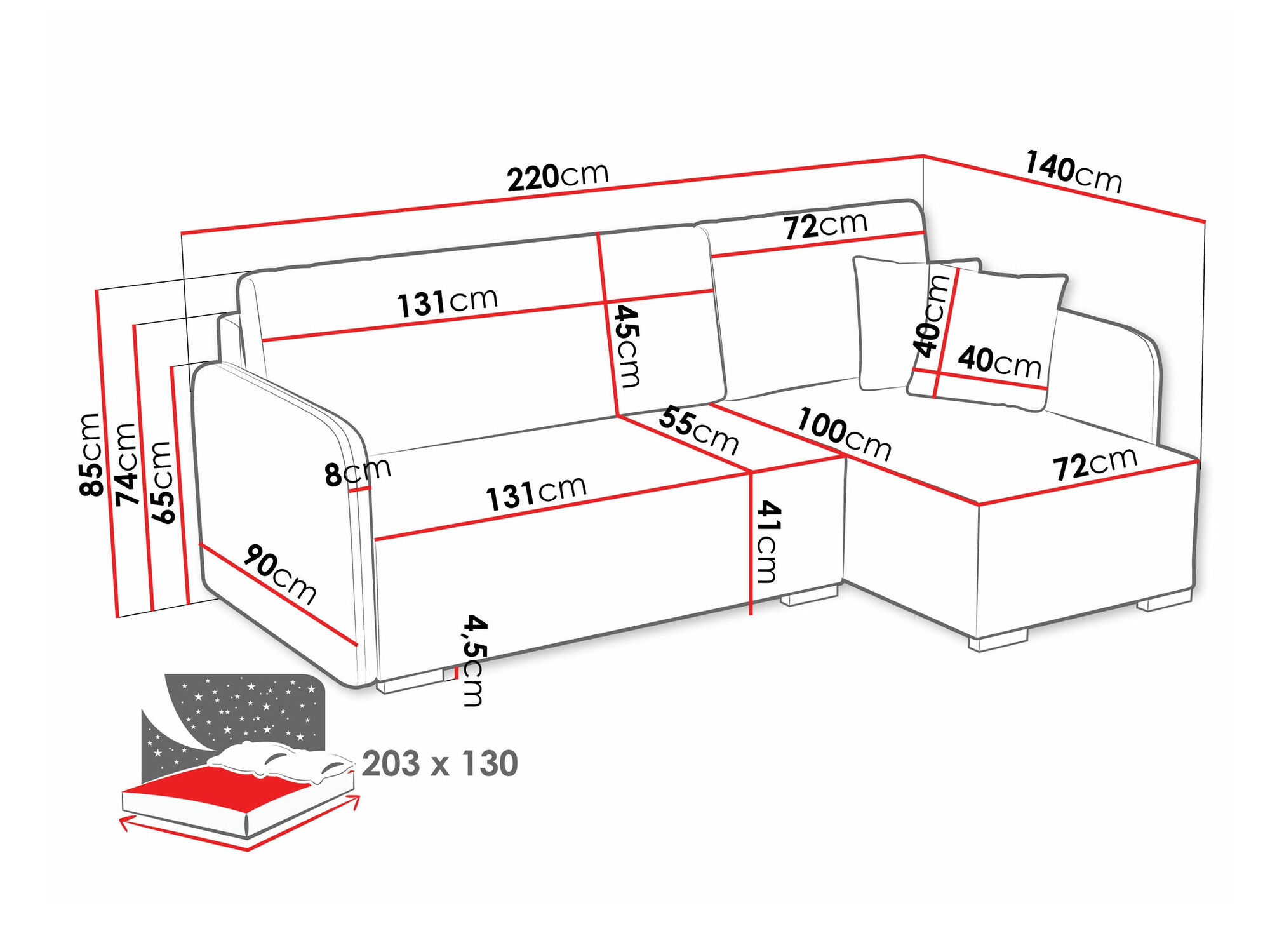 Corner sofa Columbus 245 (Velo 636)
