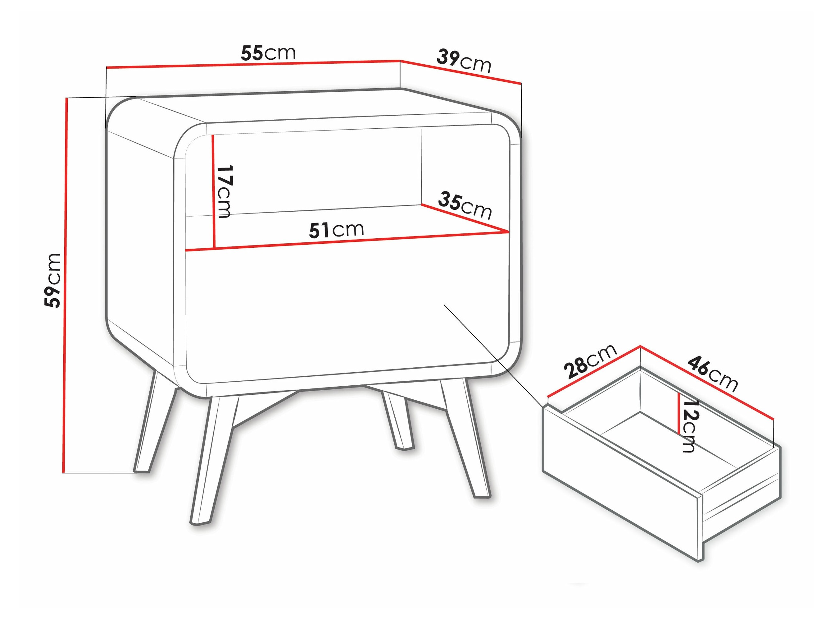 Bedside table Talsalo 106
