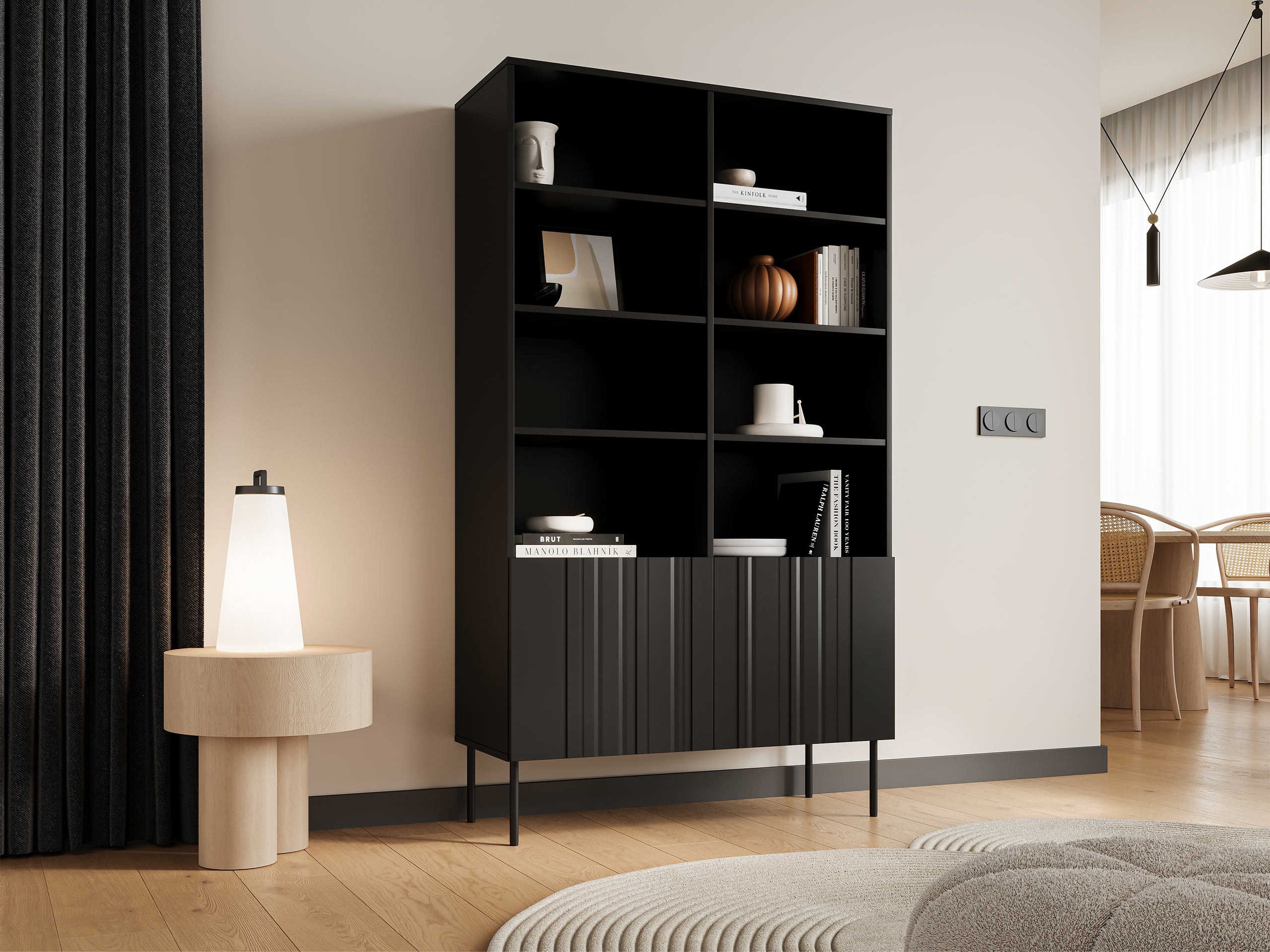 Bookcase Evavese 106 (Black)