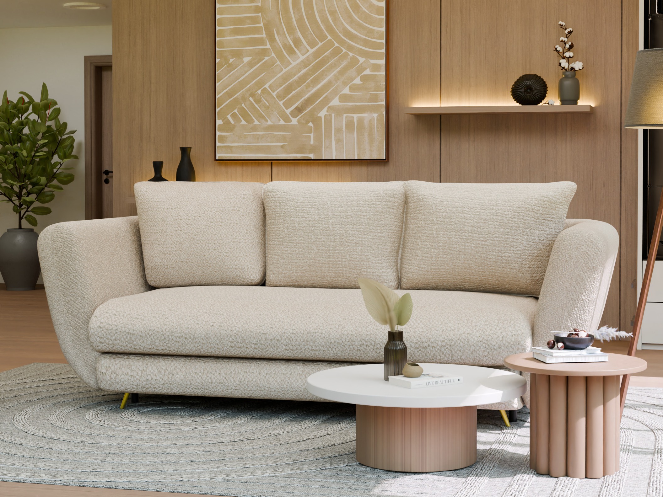 Sofa bed Mandeville 354 (Golden + Black)