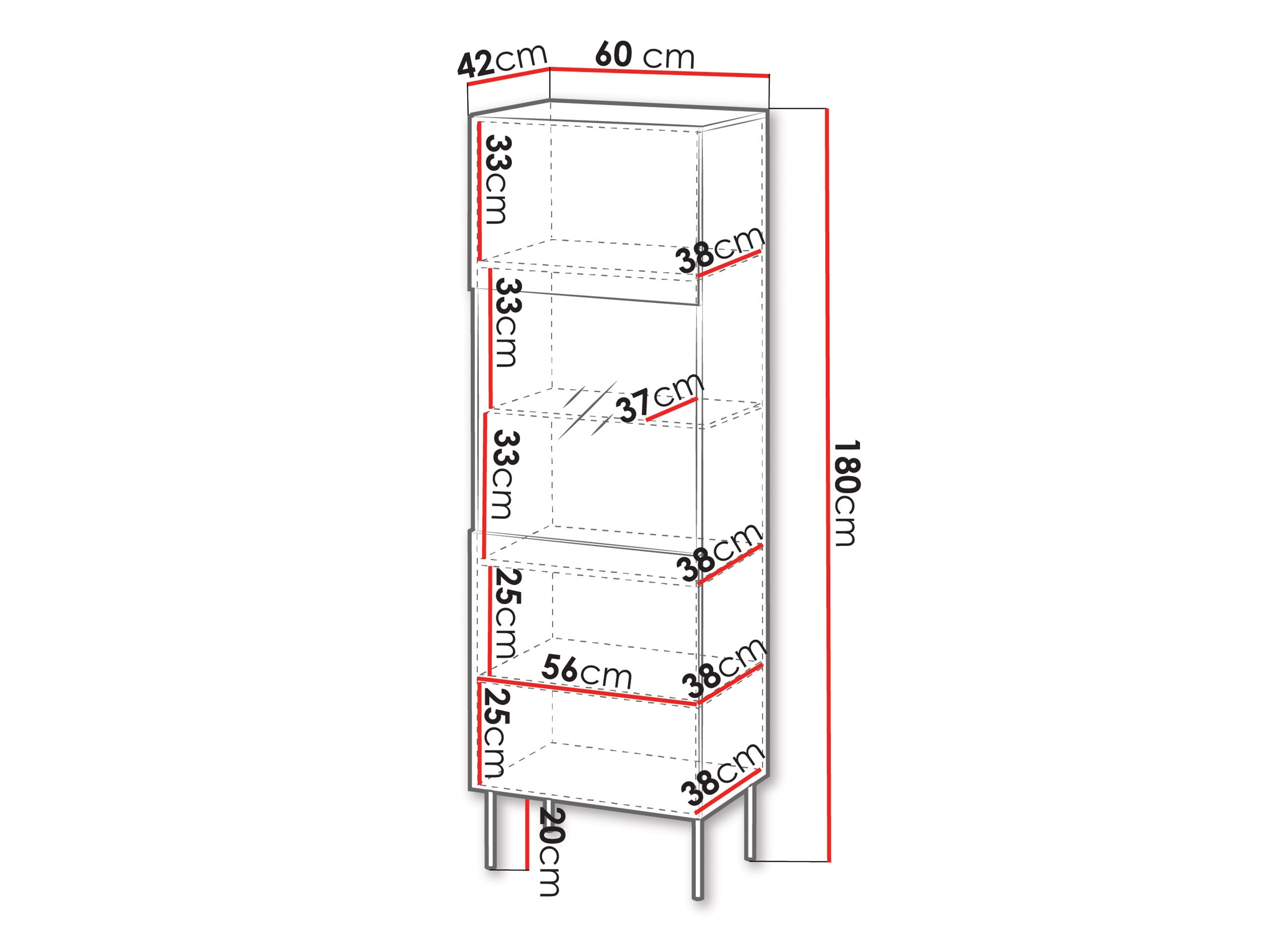 Bookcase Evavese 108 (Black)