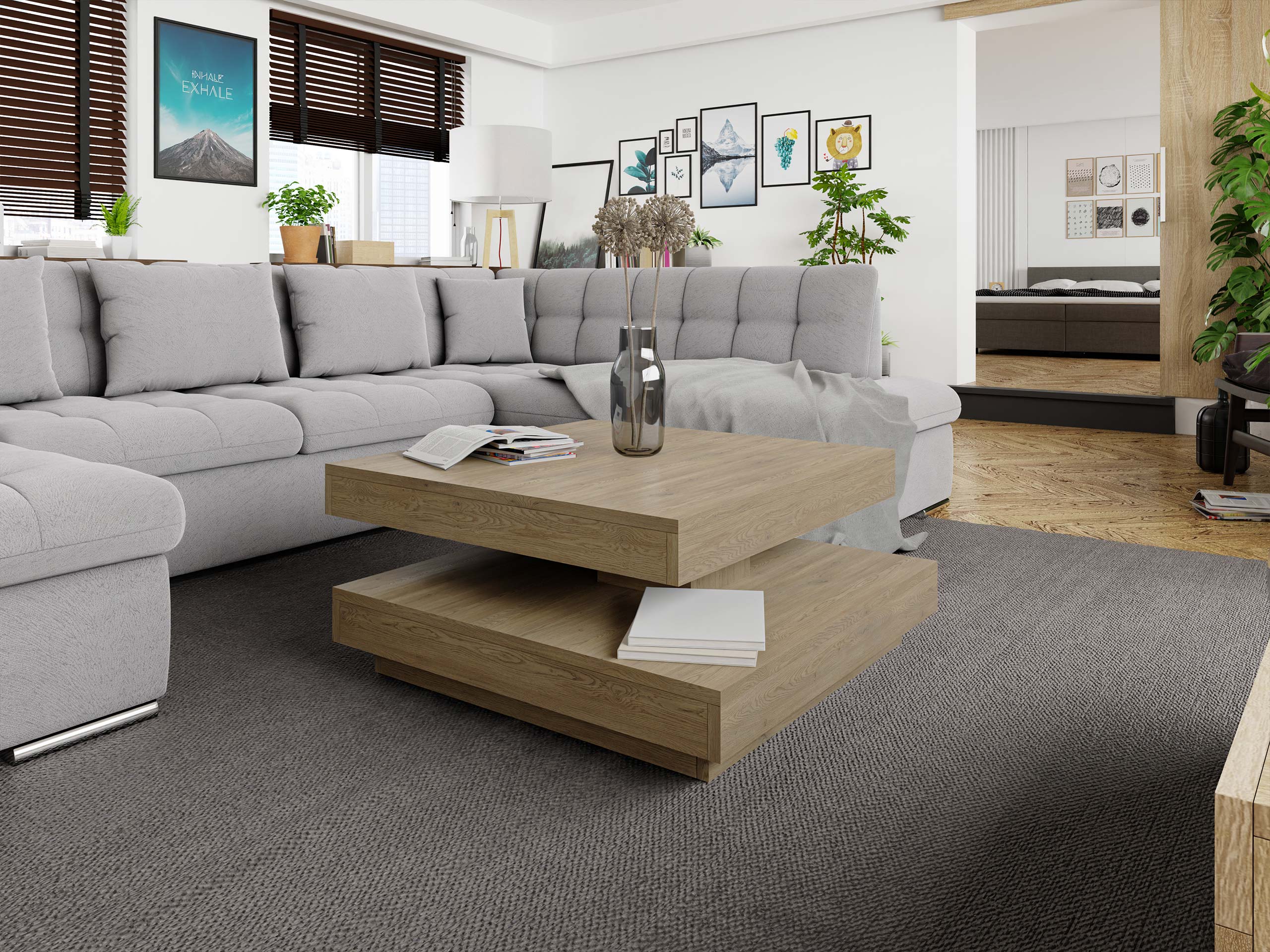 Coffee table transformer Comfivo Pisces (Oak)