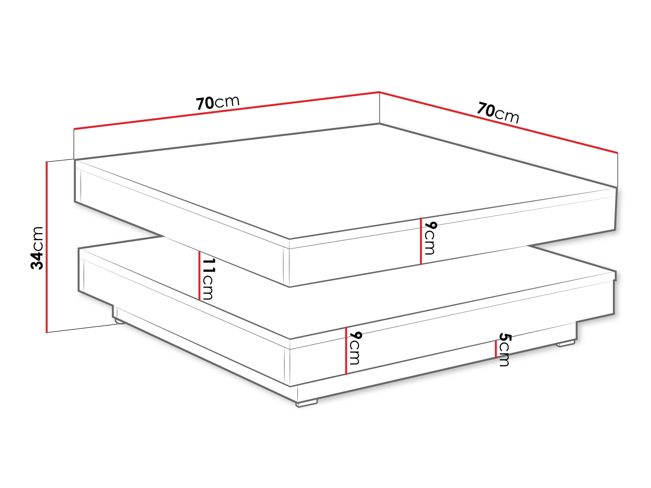 Coffee table transformer Comfivo Pisces (Oak)