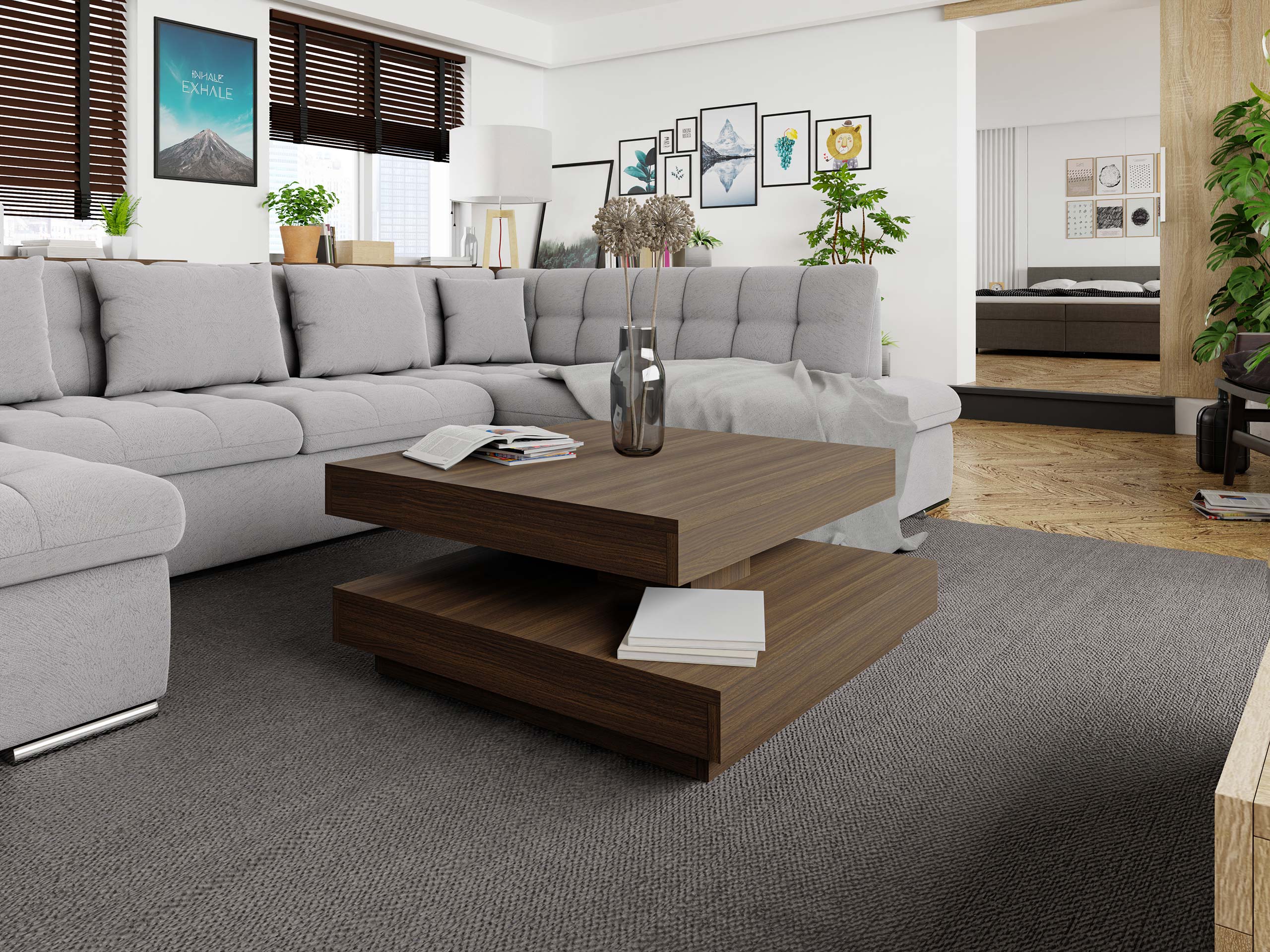 Coffee table transformer Comfivo Pisces (Walnut)