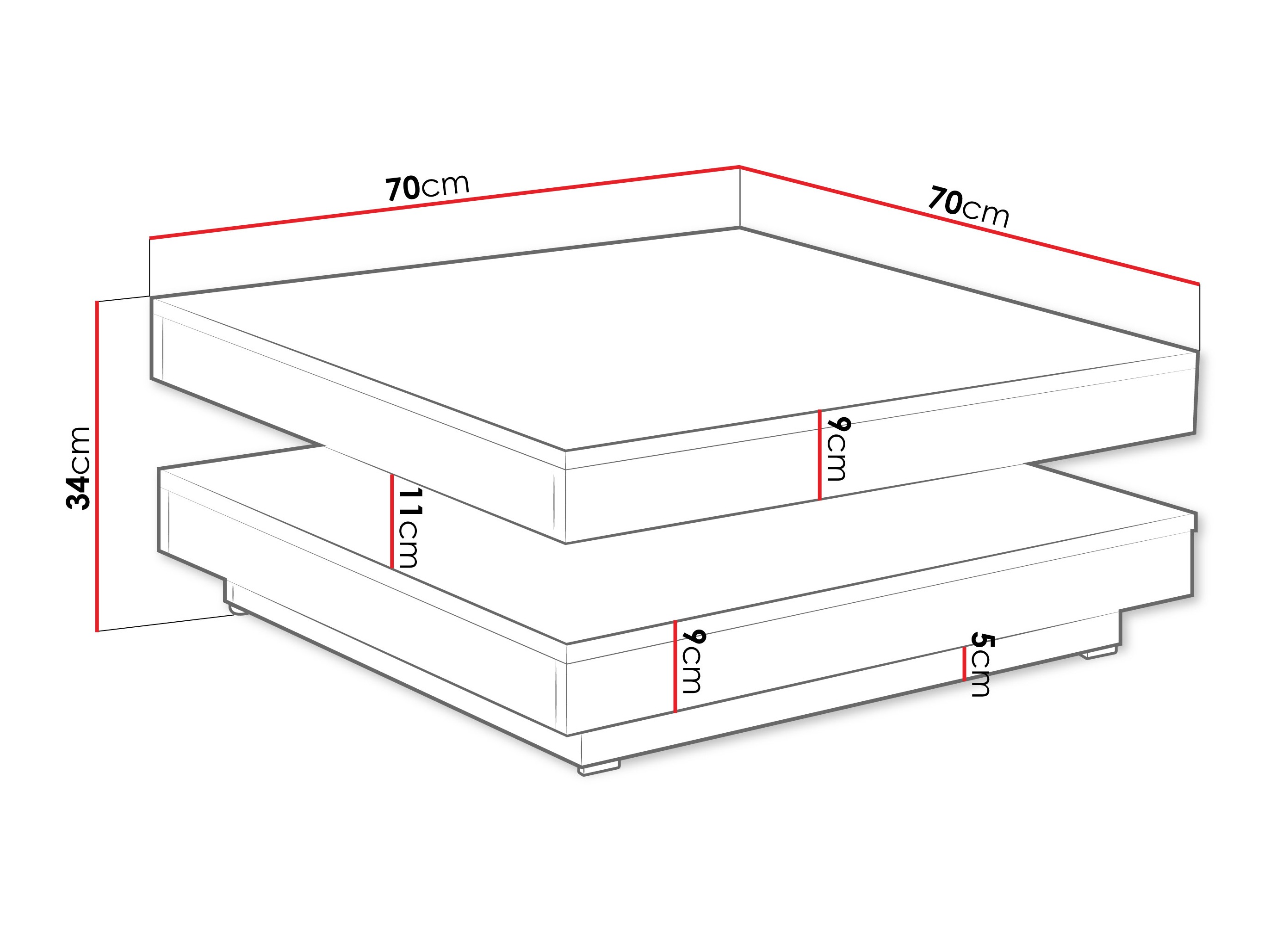 Coffee table transformer Comfivo Pisces (Walnut)