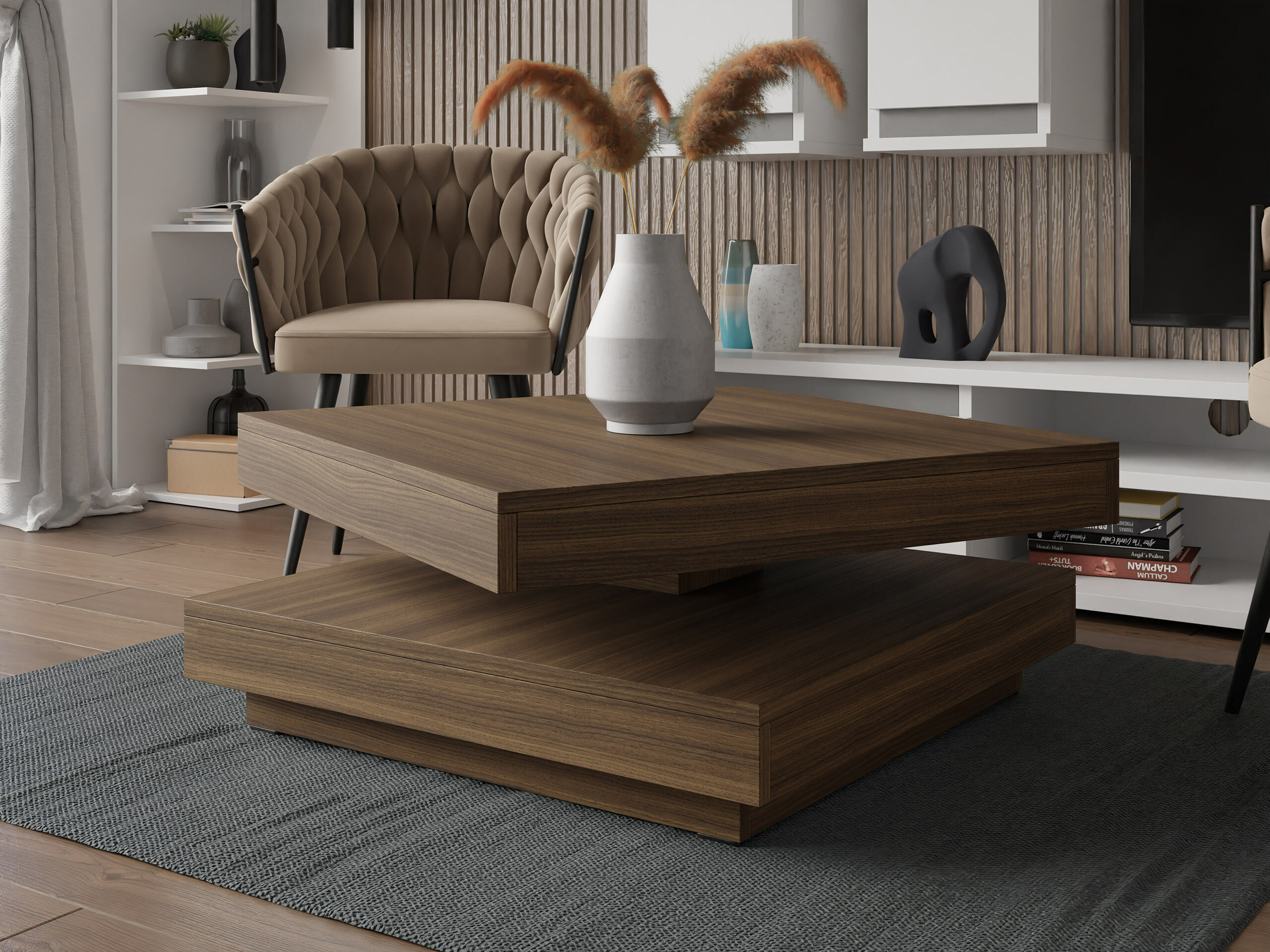 Coffee table transformer Comfivo Pisces (Walnut)