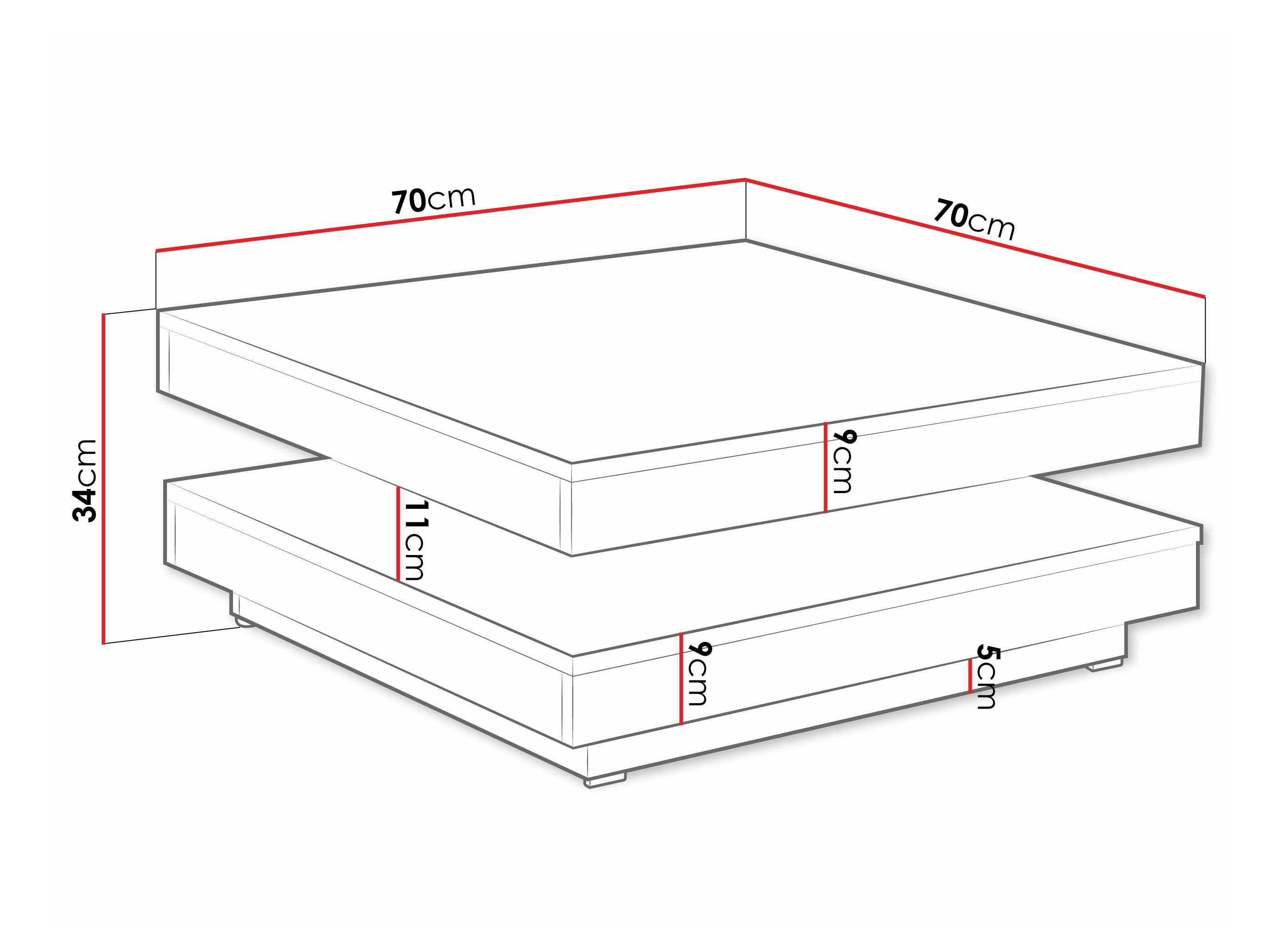 Coffee table transformer Comfivo Pisces (White)