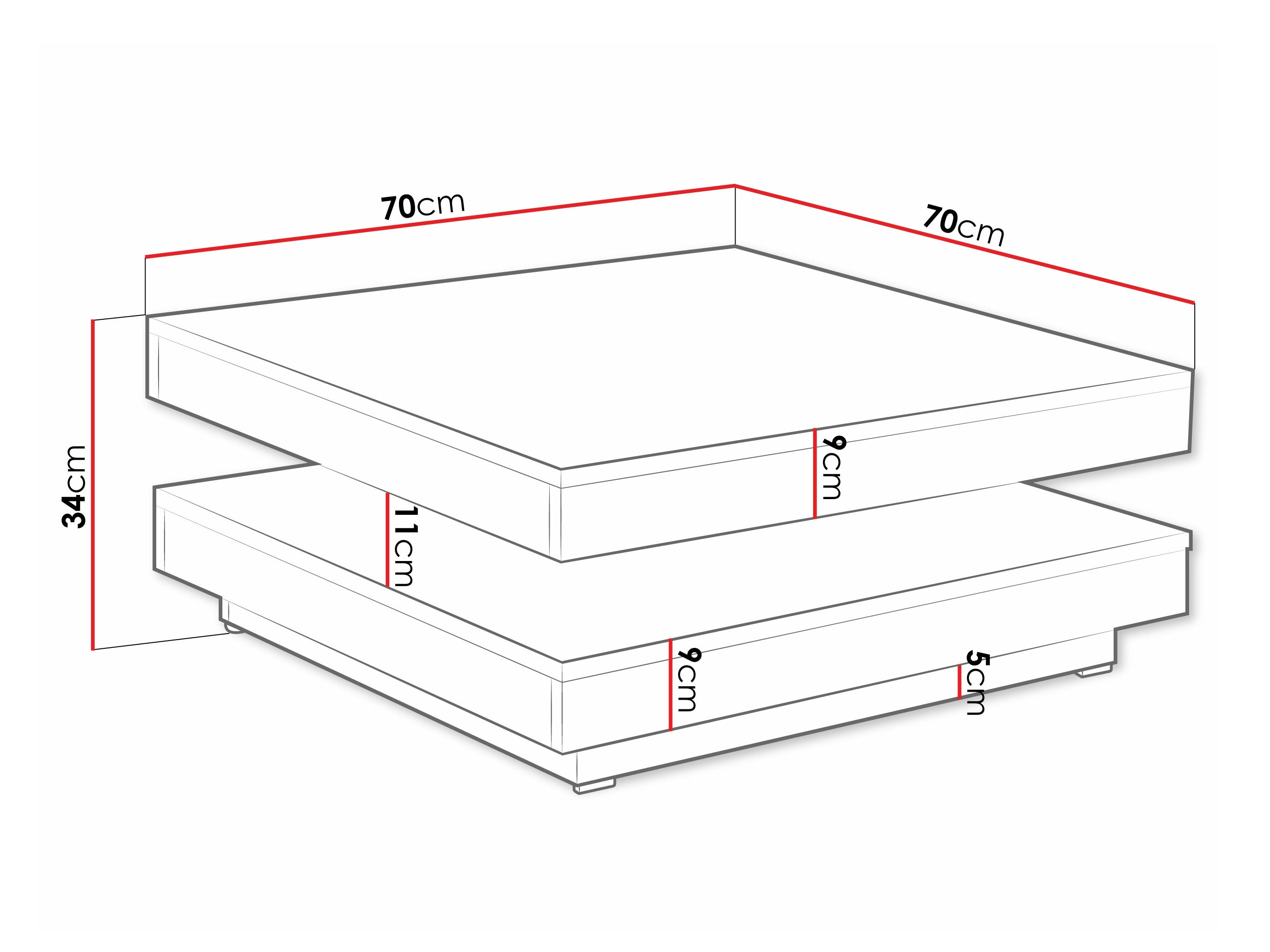 Transforming coffee table Comfivo Pisces (Wotan Oak + White)