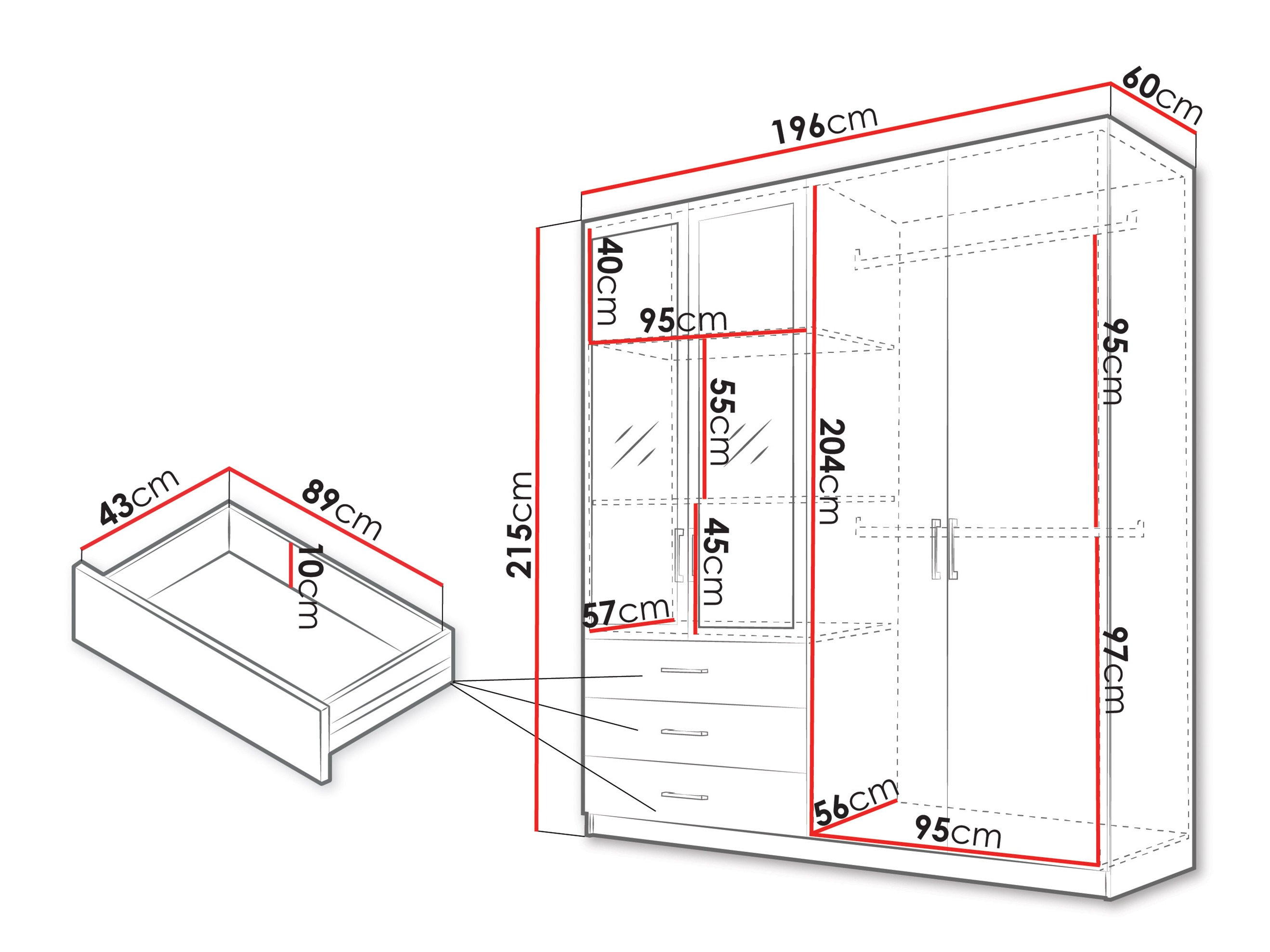 Wardrobe Honolulu 269 (White)