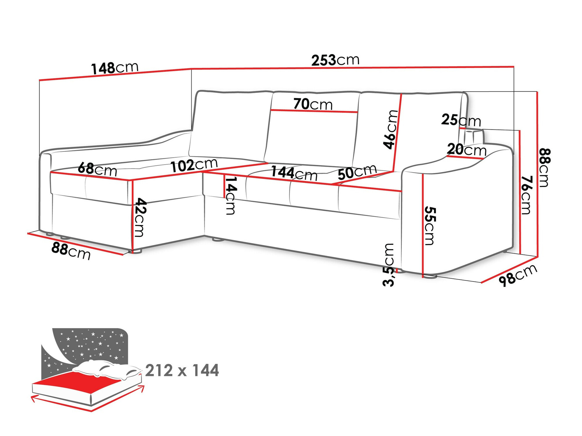 Corner sofa SI127 with a small defect
