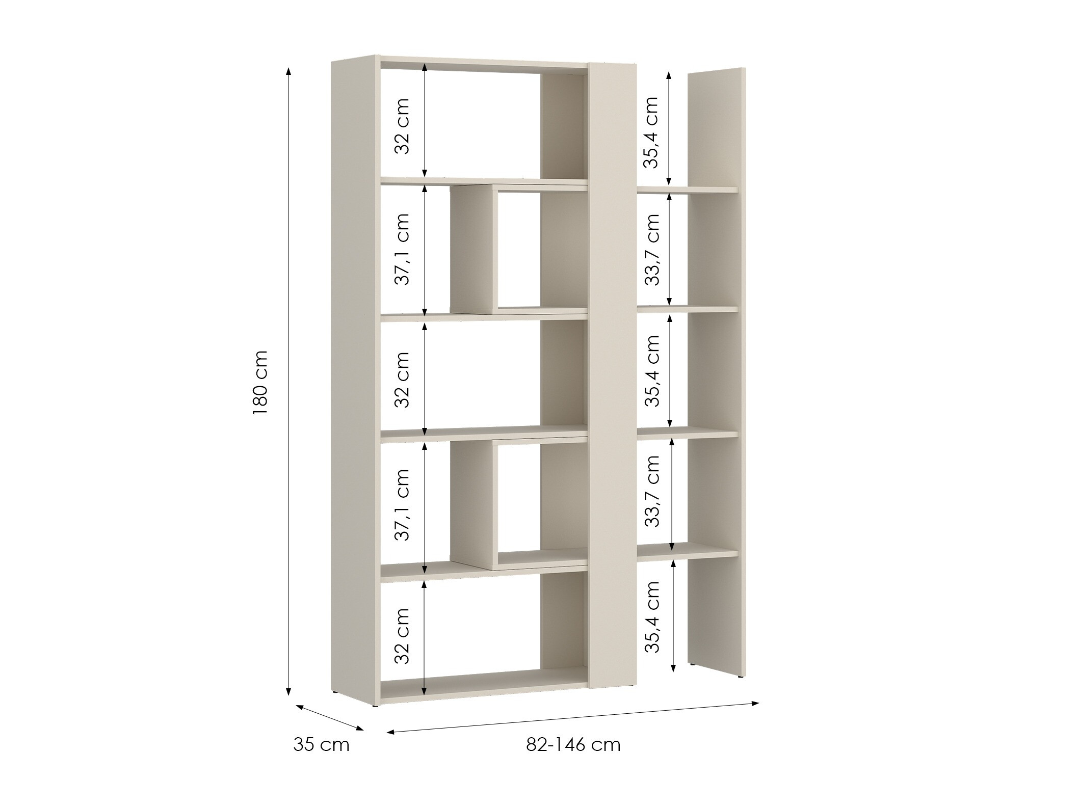 Bookcase Ontario 145 (Cashmere)