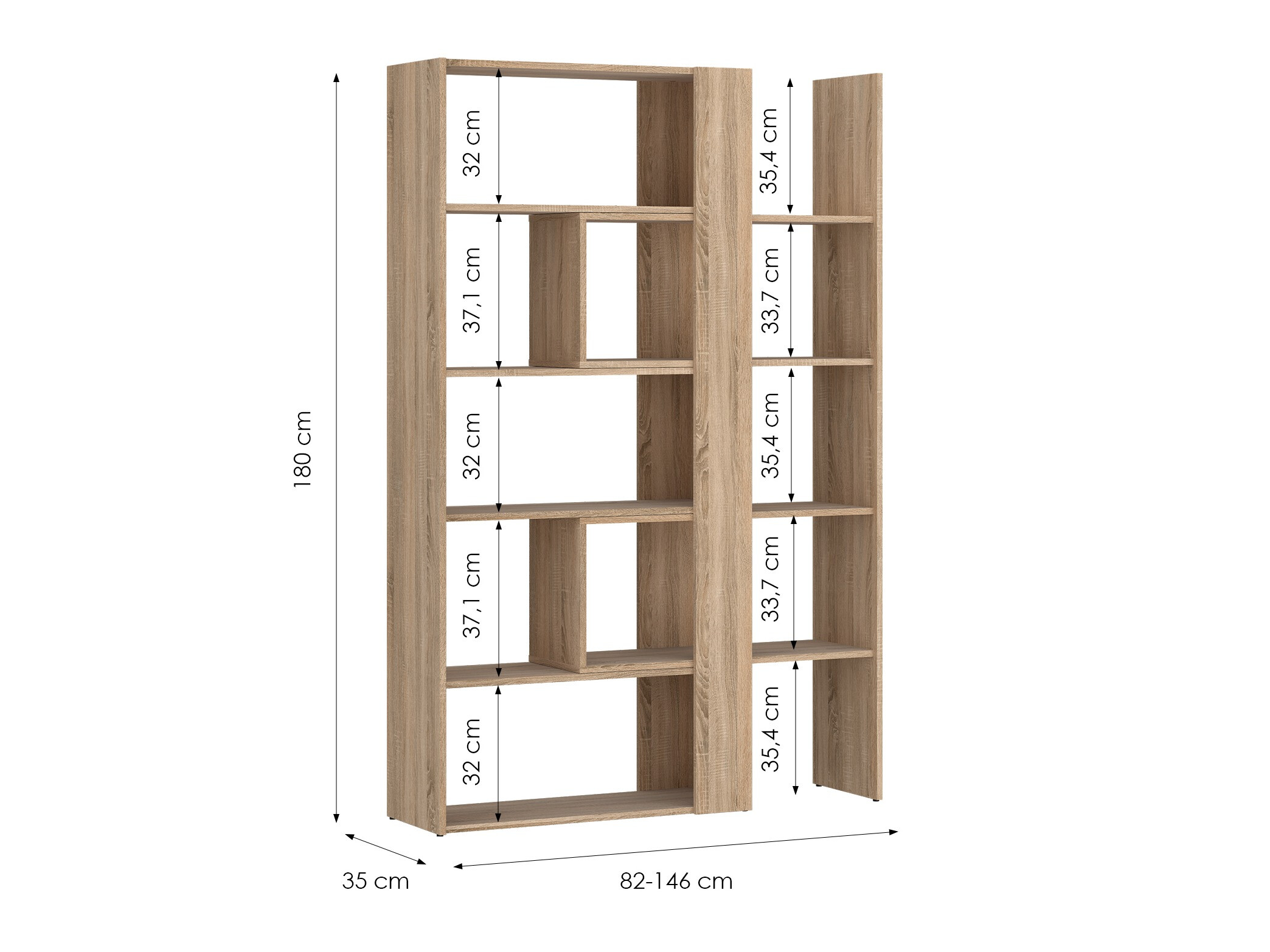 Bookcase Ontario 145 (Sonoma oak)