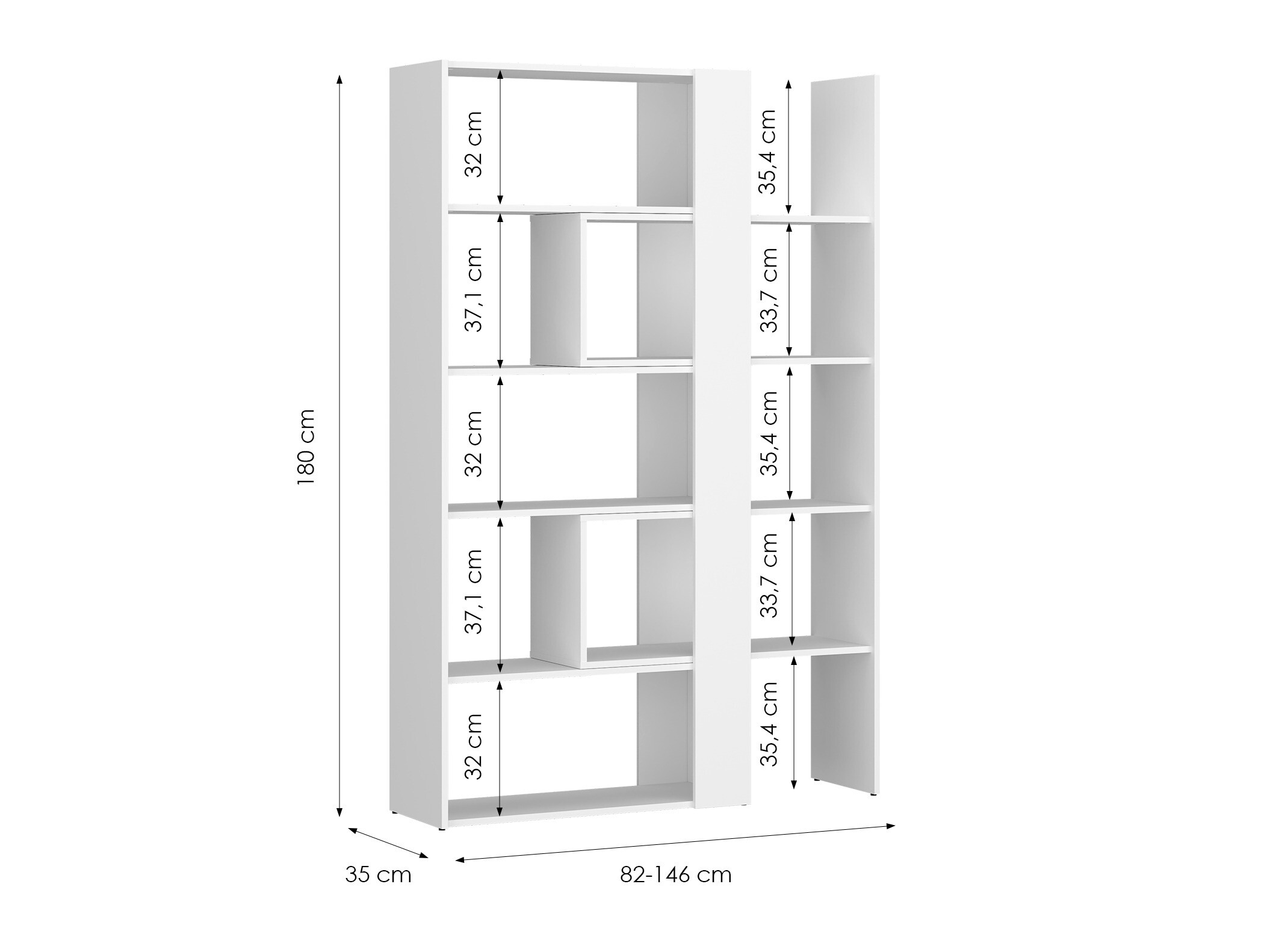 Bookcase Ontario 145 (White)