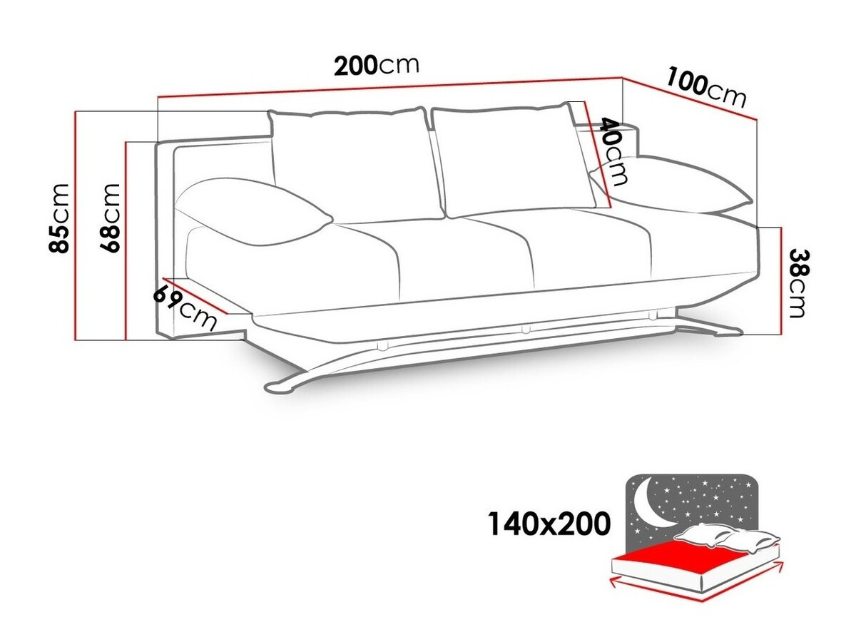 Sofa bed SI130 with damaged packaging