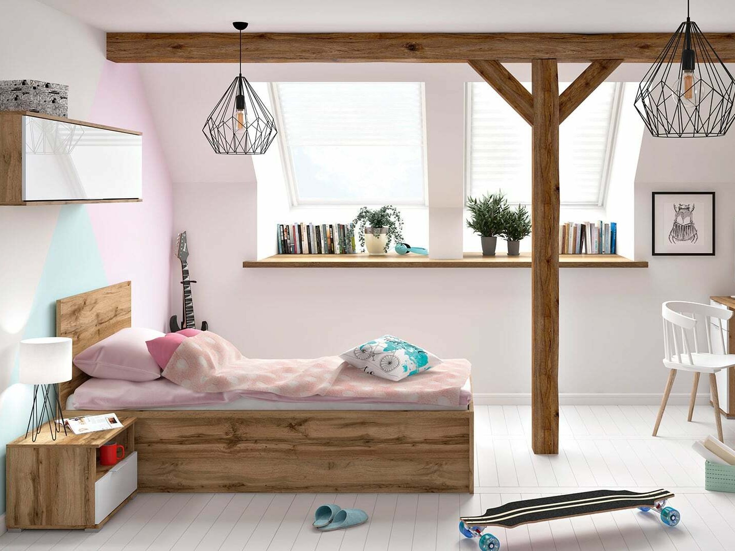 Bed Livevaro 126 (Wotan Oak)