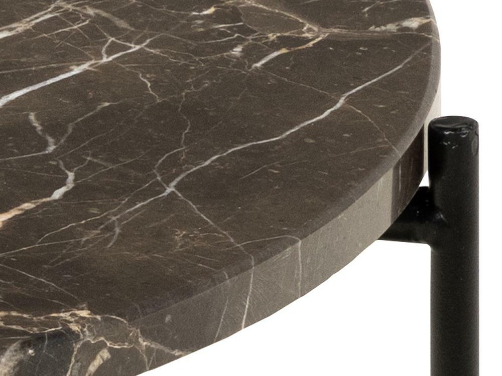 Side table Norsica 608 (Brown marble + Black)