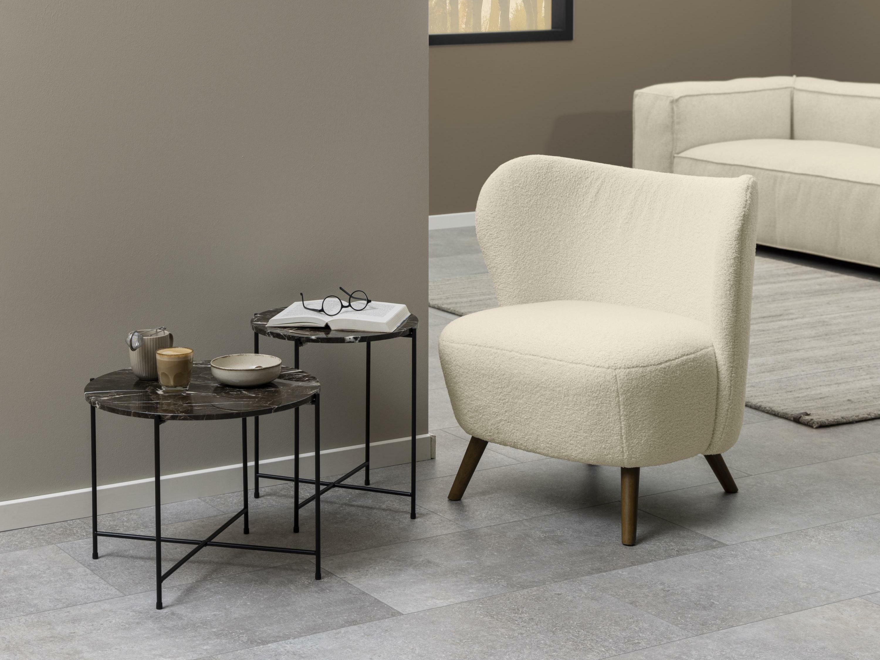 Side table Norsica 608 (Brown marble + Black)
