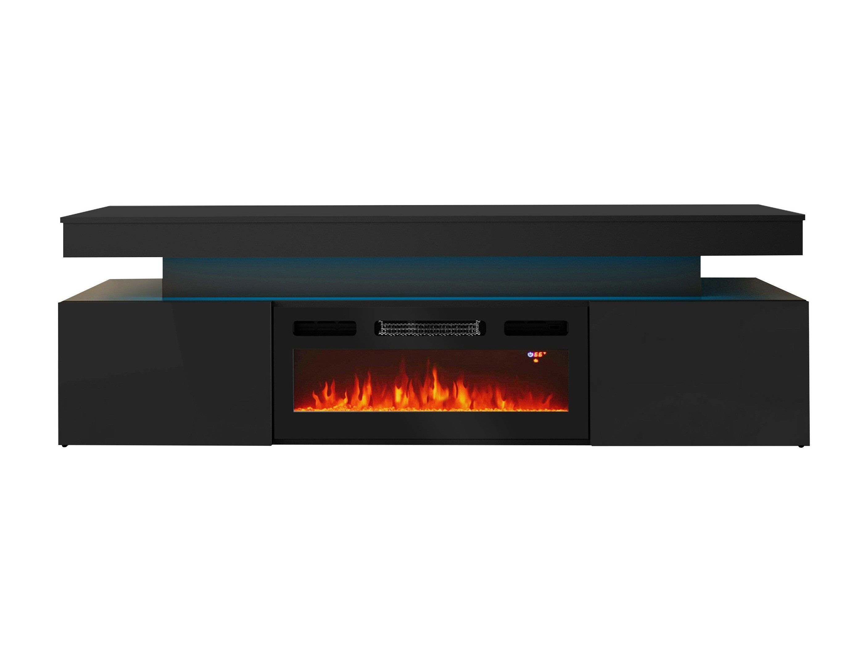 TV stand Monfero 104 (Black + Glossy black)