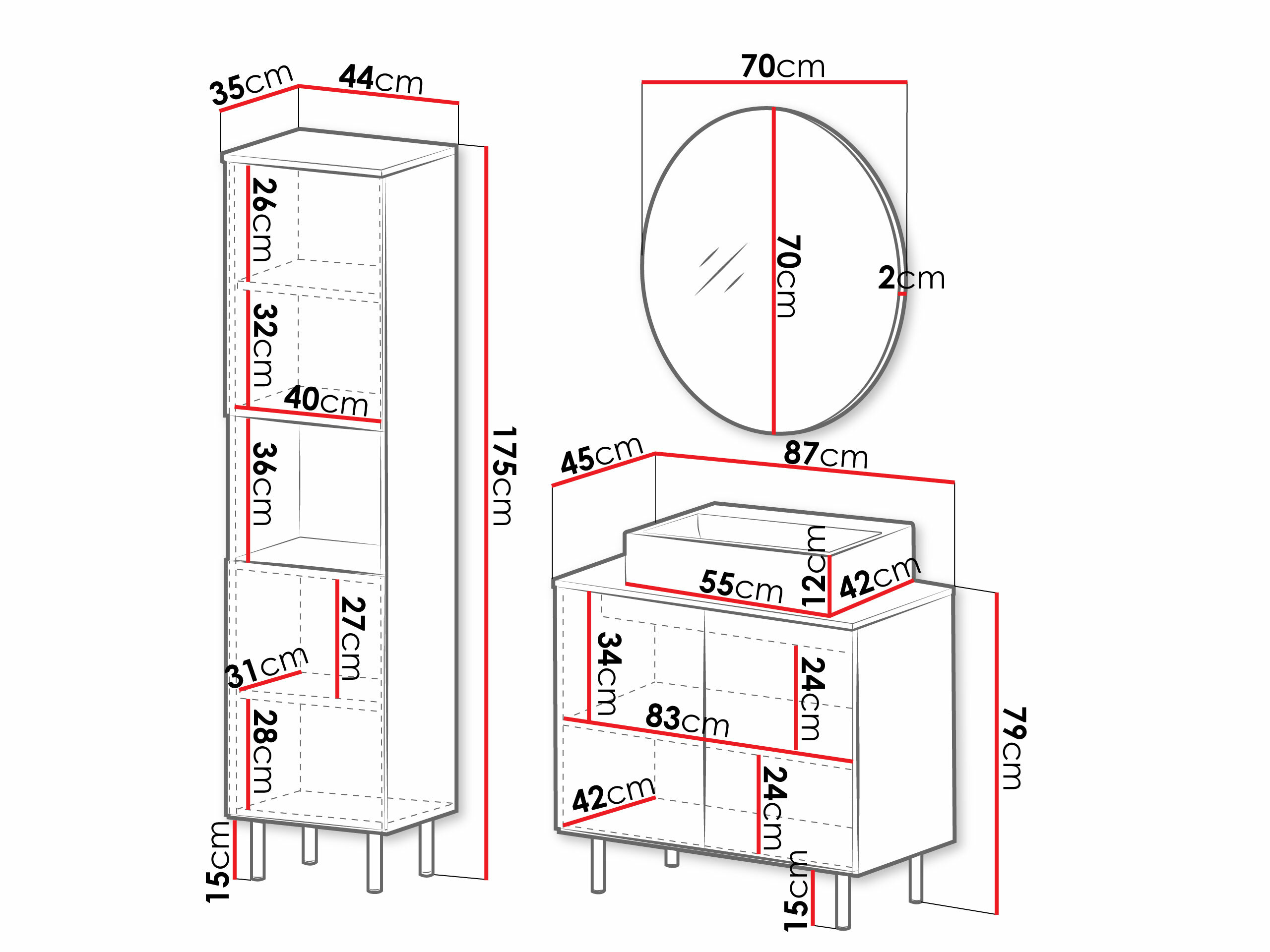 Bathroom set Decus III (Black)