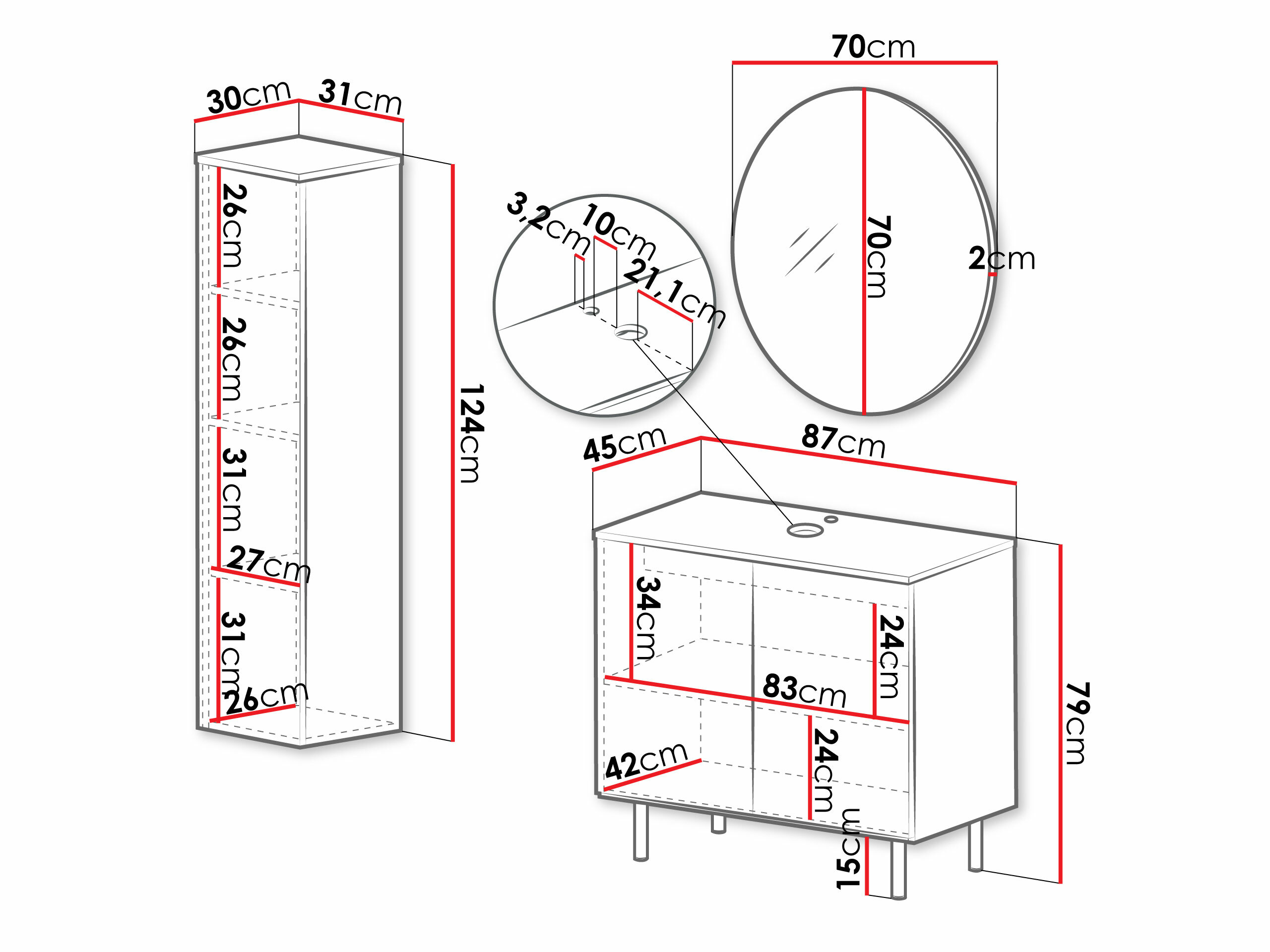 Bathroom set Decus II (Black)