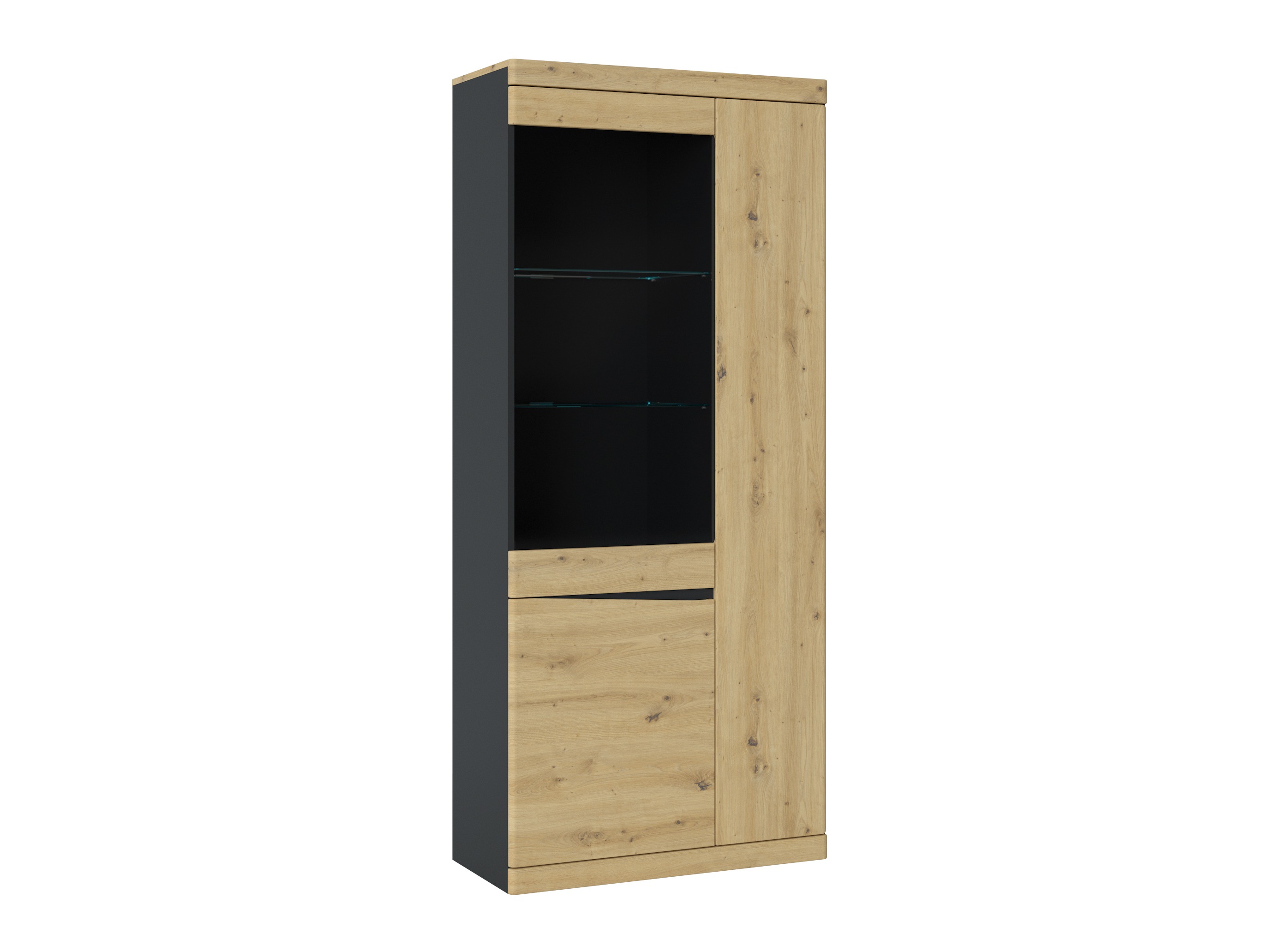 Bookcase Venlori 128 (Anthracite + Artisan oak)