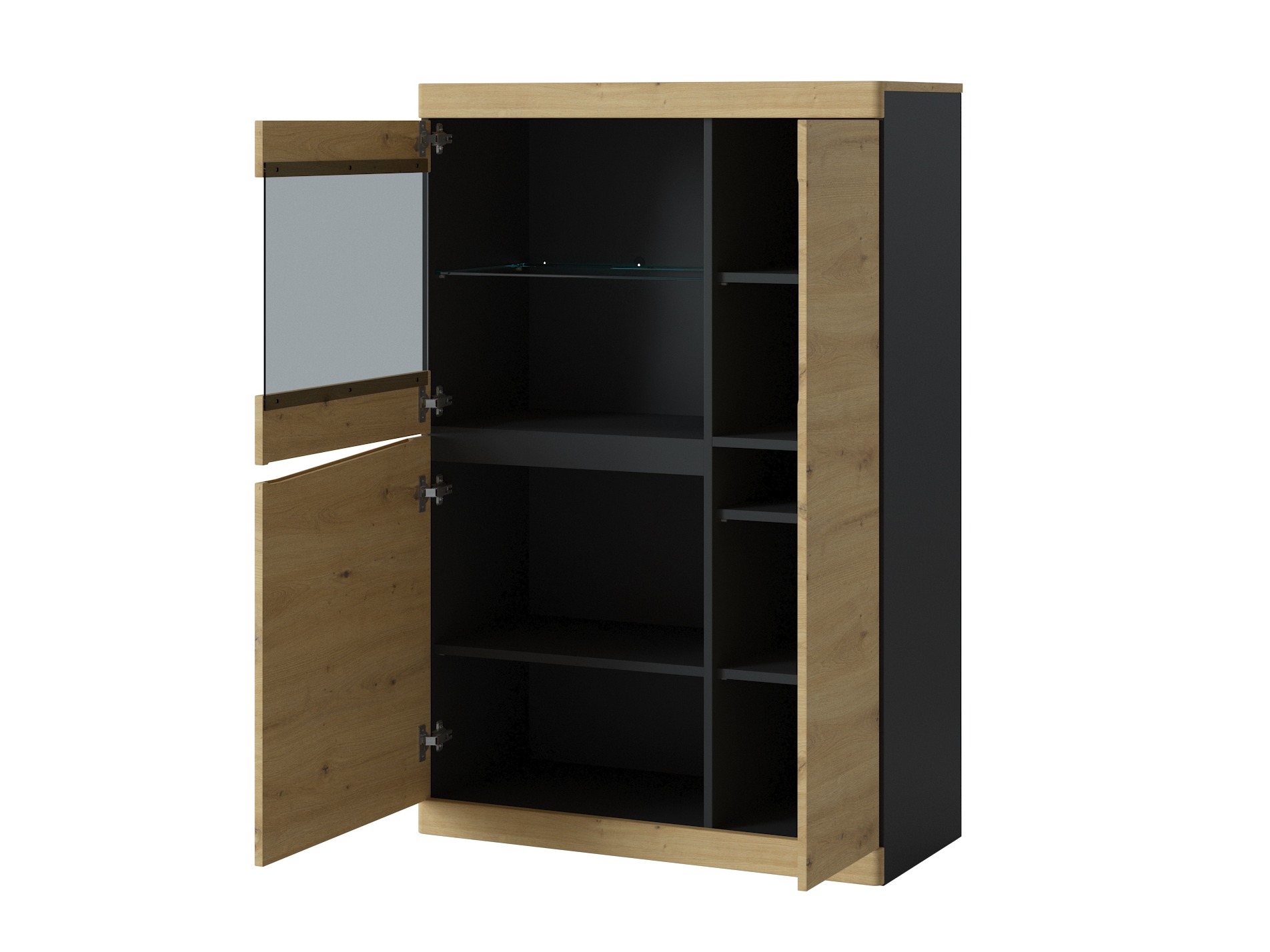 Bookcase Venlori 129 (Anthracite + Artisan oak)