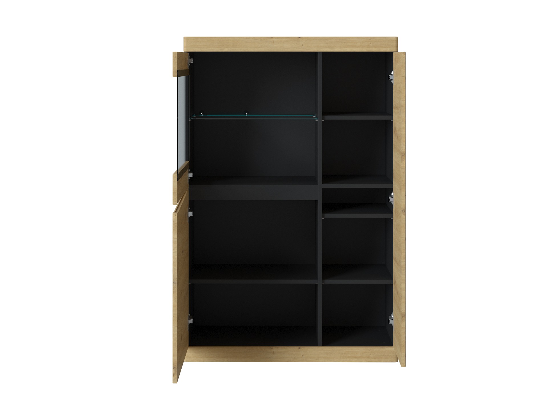 Bookcase Venlori 129 (Anthracite + Artisan oak)