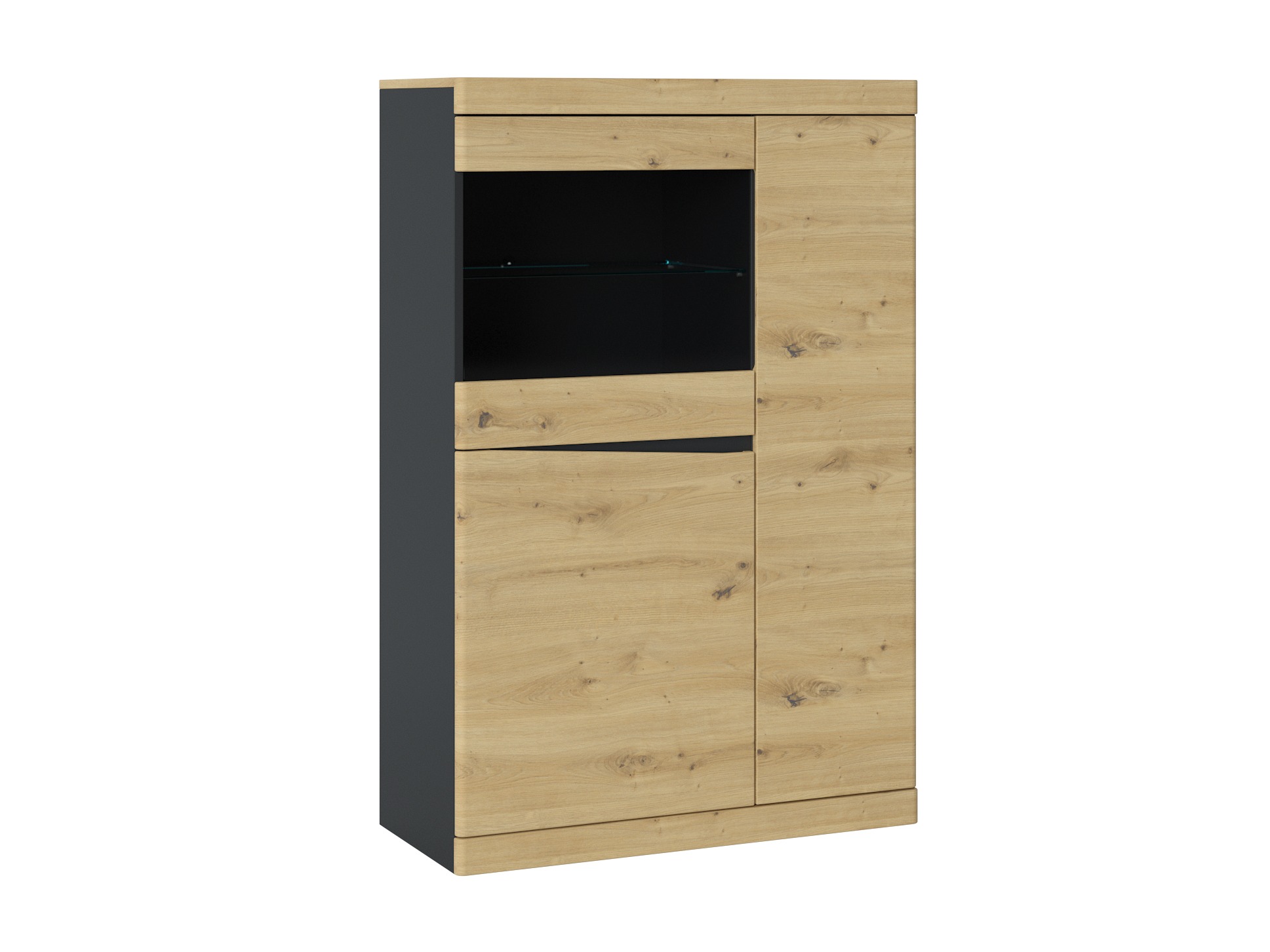 Bookcase Venlori 129 (Anthracite + Artisan oak)