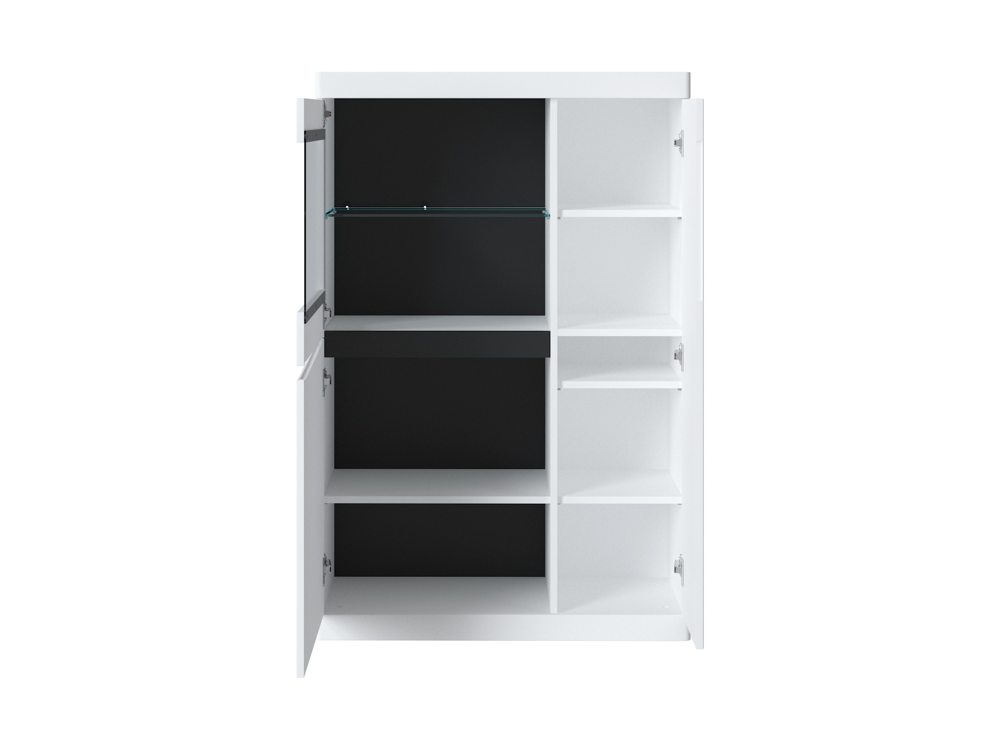 Bookcase Venlori 129 (White + Graphite)