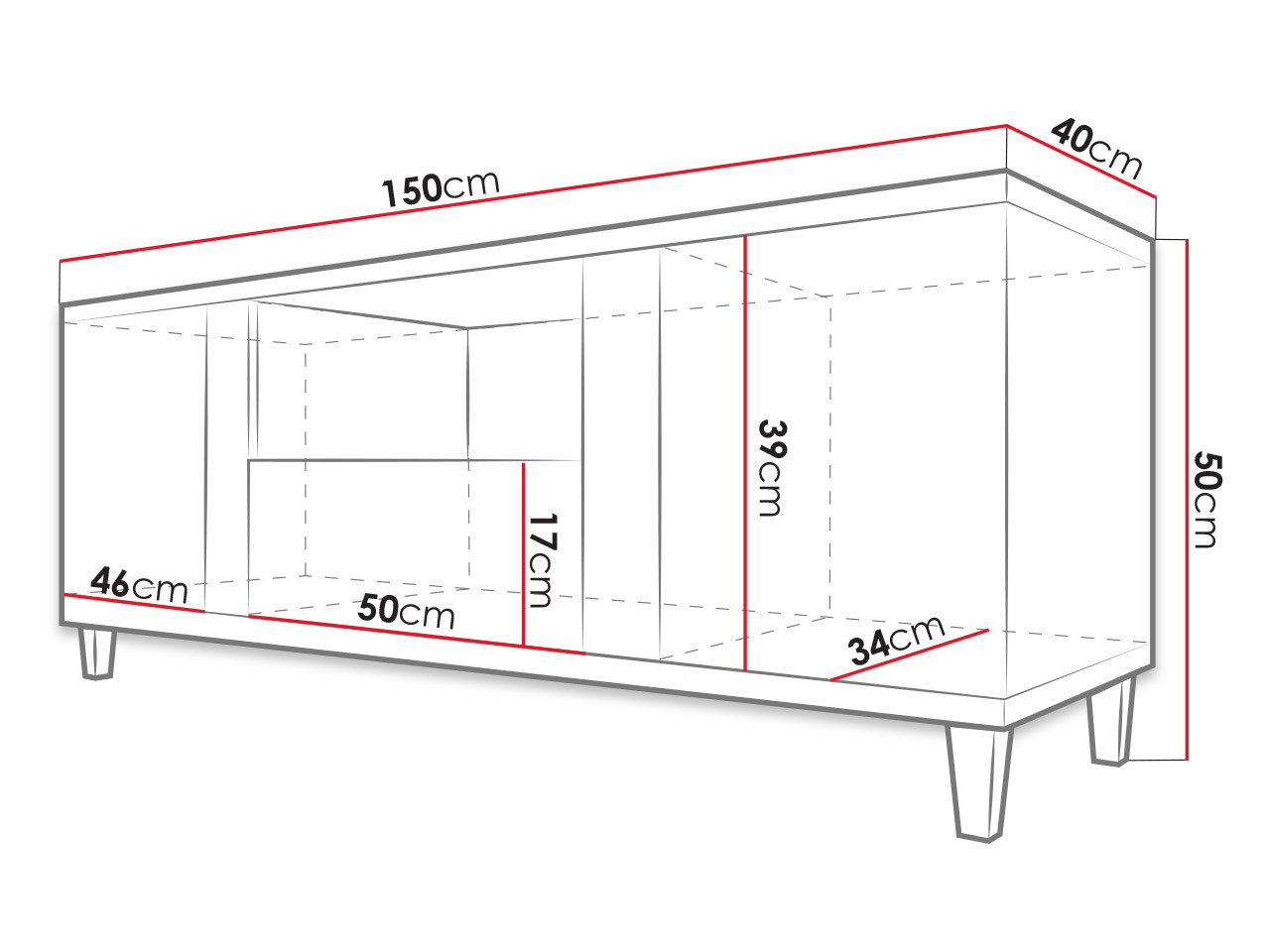 TV stand Florem (White + Glossy white + Light wood)