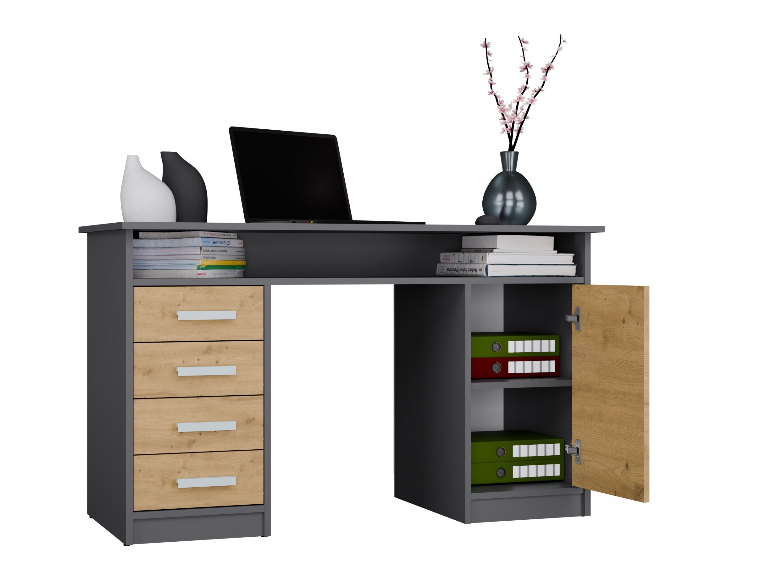 Desk Mandeville 329 (Artisan oak + Anthracite)