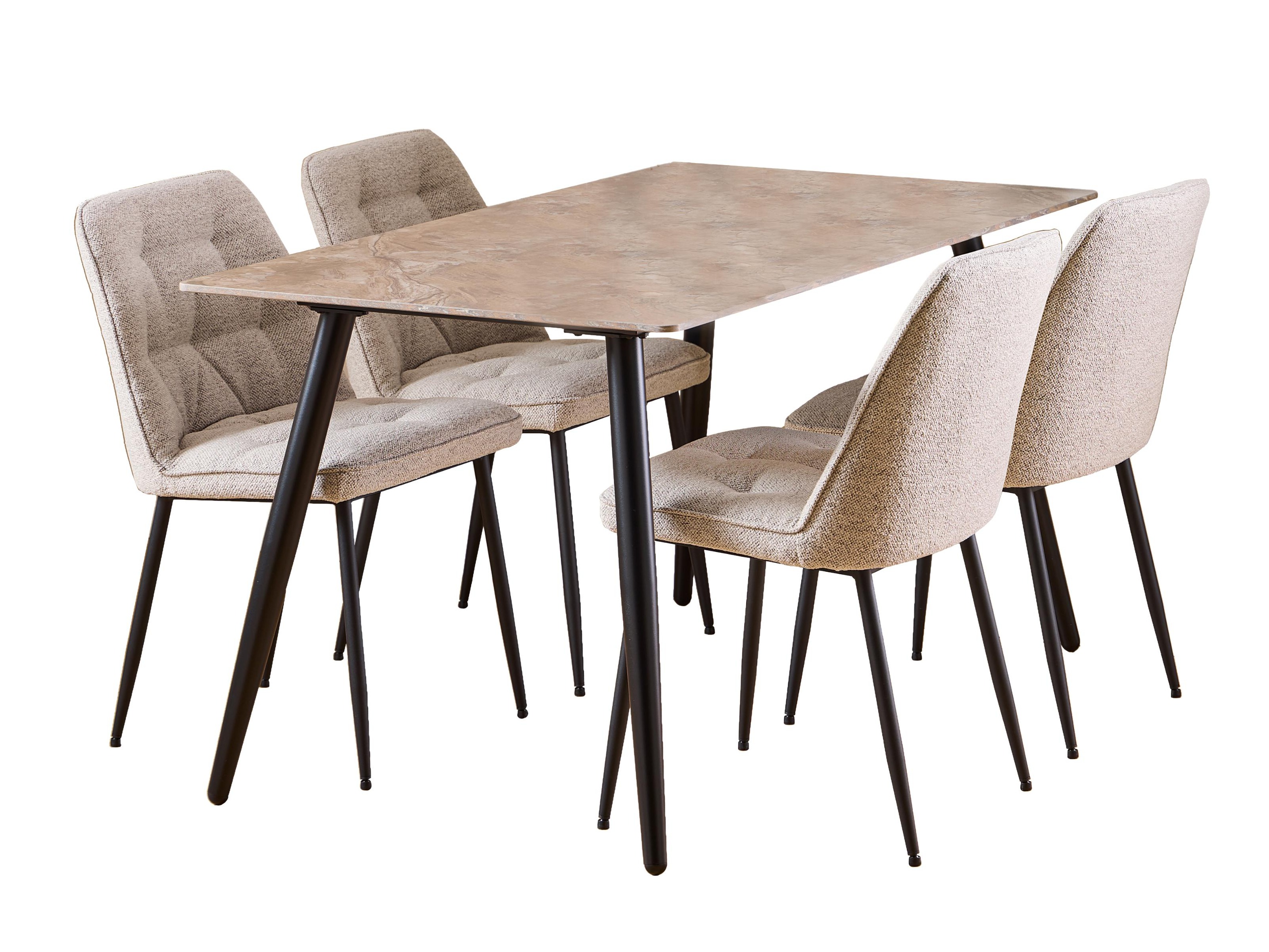 Dining set Norsica 1012 (Beige + Black)