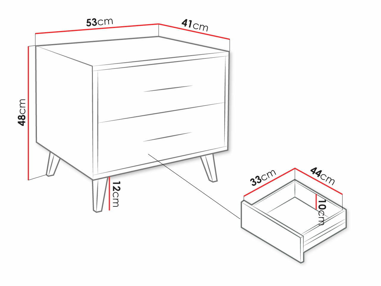 Bedside table Lombala 101