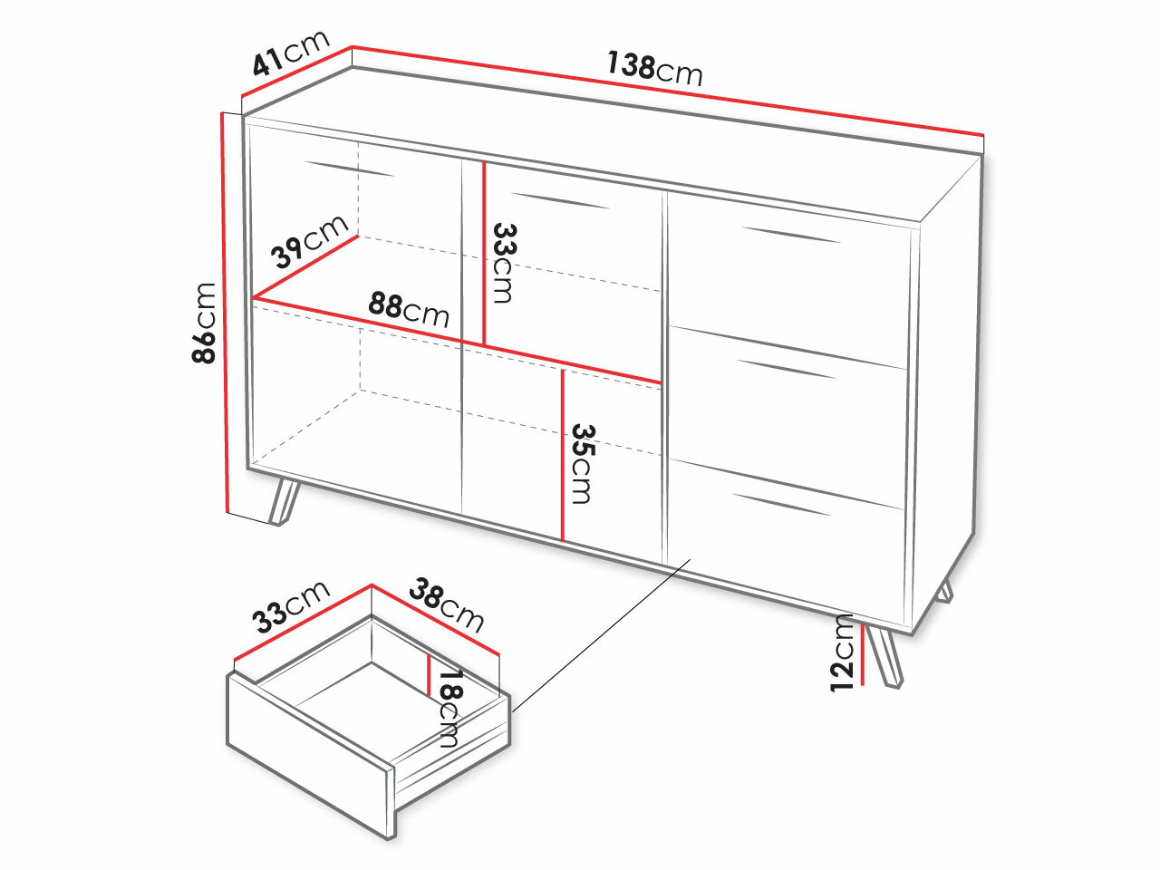 Chest of drawers Lombala 100