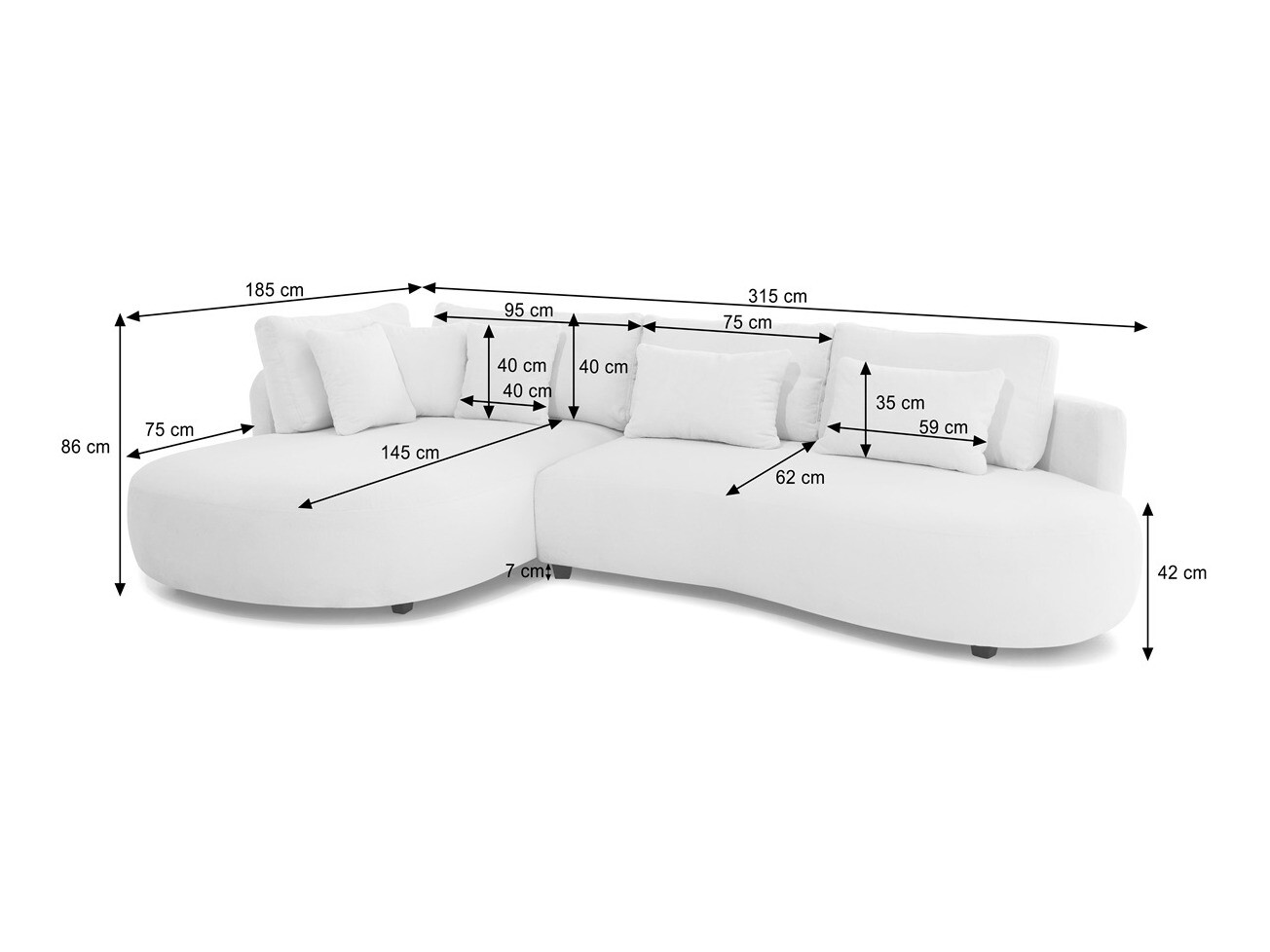 Corner sofa Margate 136 (Fredo 30)