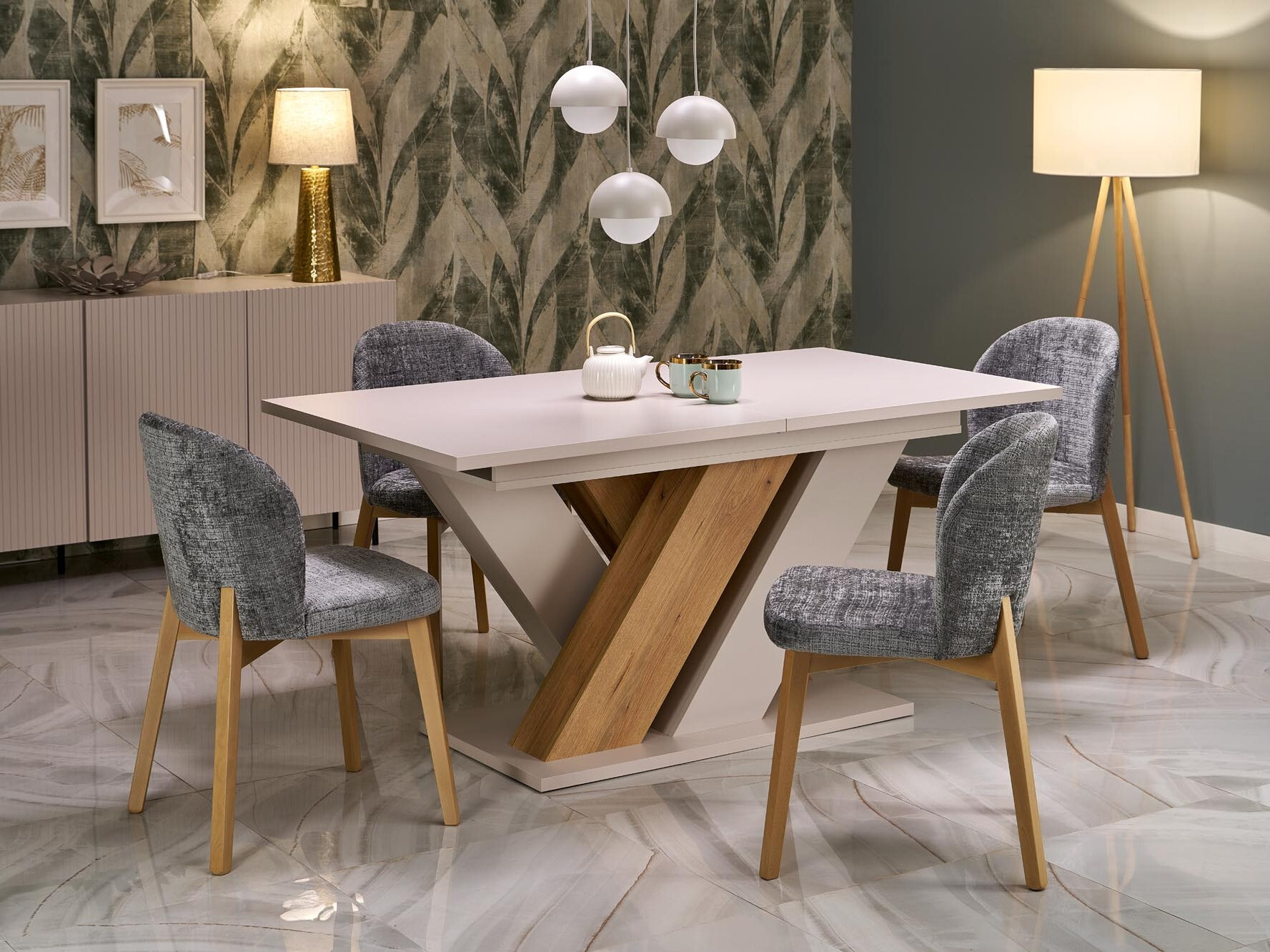 Table Houston 2091 (Cashmere + Cremona oak)