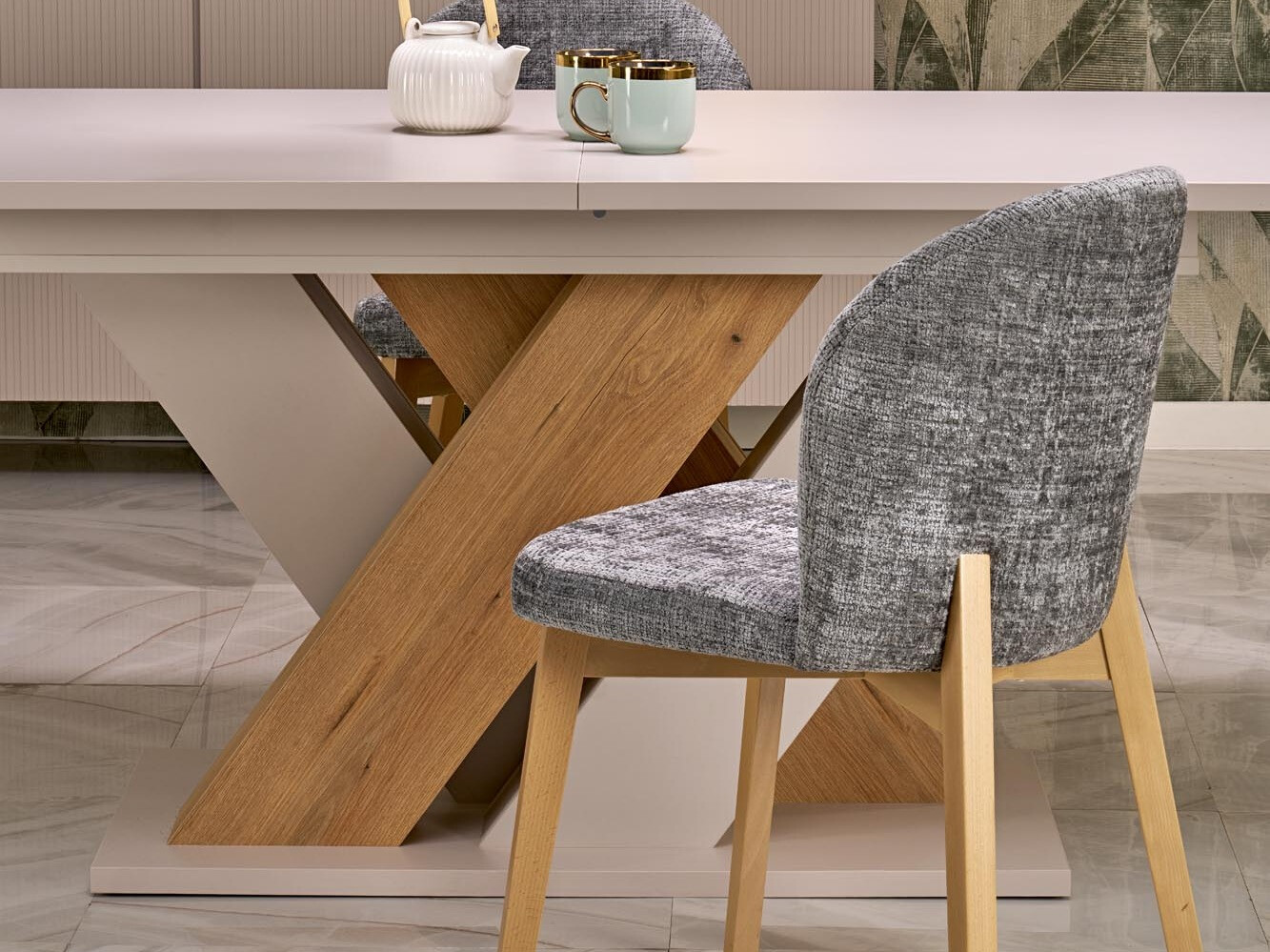 Table Houston 2091 (Cashmere + Cremona oak)